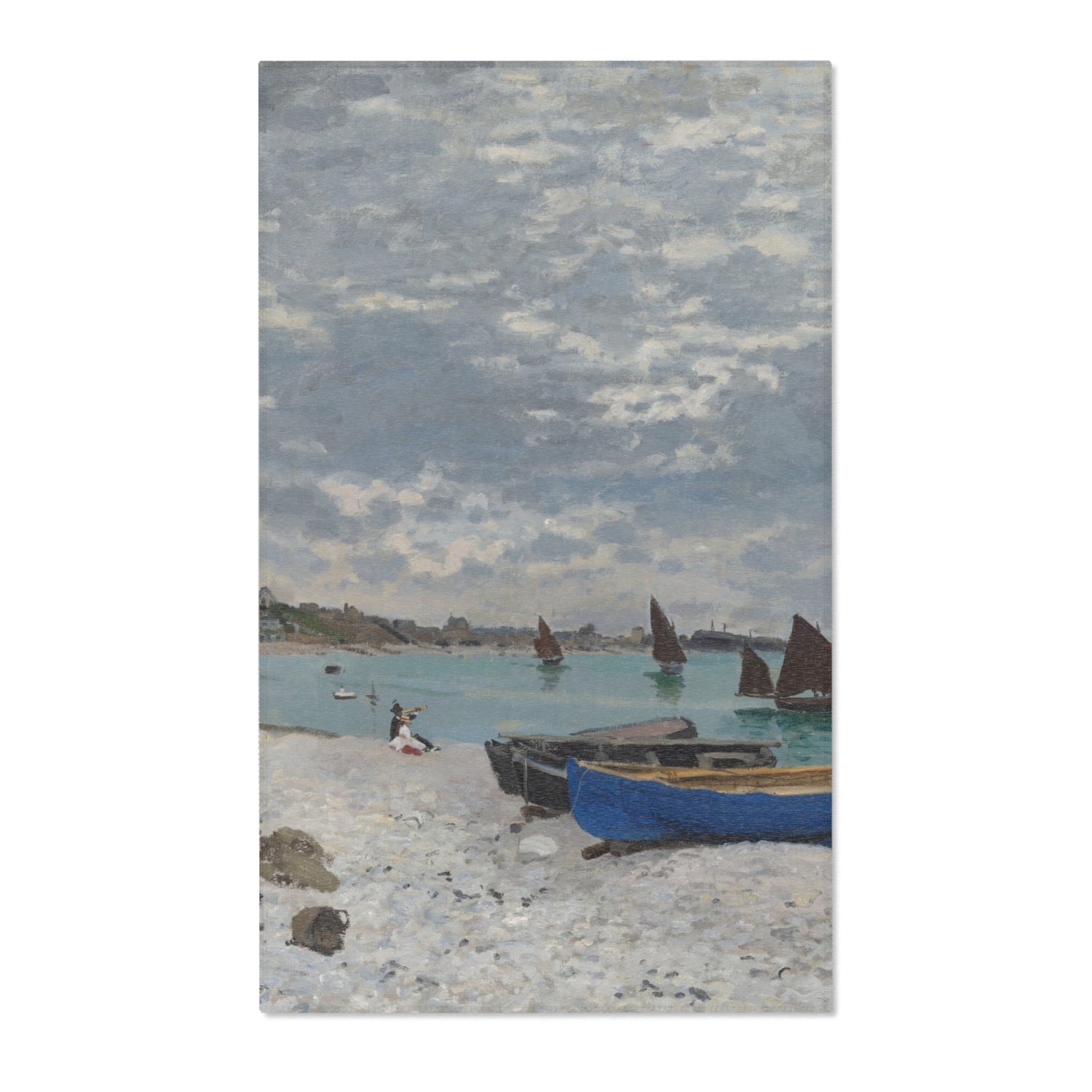 The Beach at Sainte-Adresse - Claude Monet Area Rug