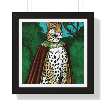 Immerse yourself in the captivating allure of the Leopard in Red Robe Framed Poster Wall Art. This artwork features a stunning depiction of a leopard adorned in a vibrant red robe, exuding a sense of regal elegance and exotic charm.