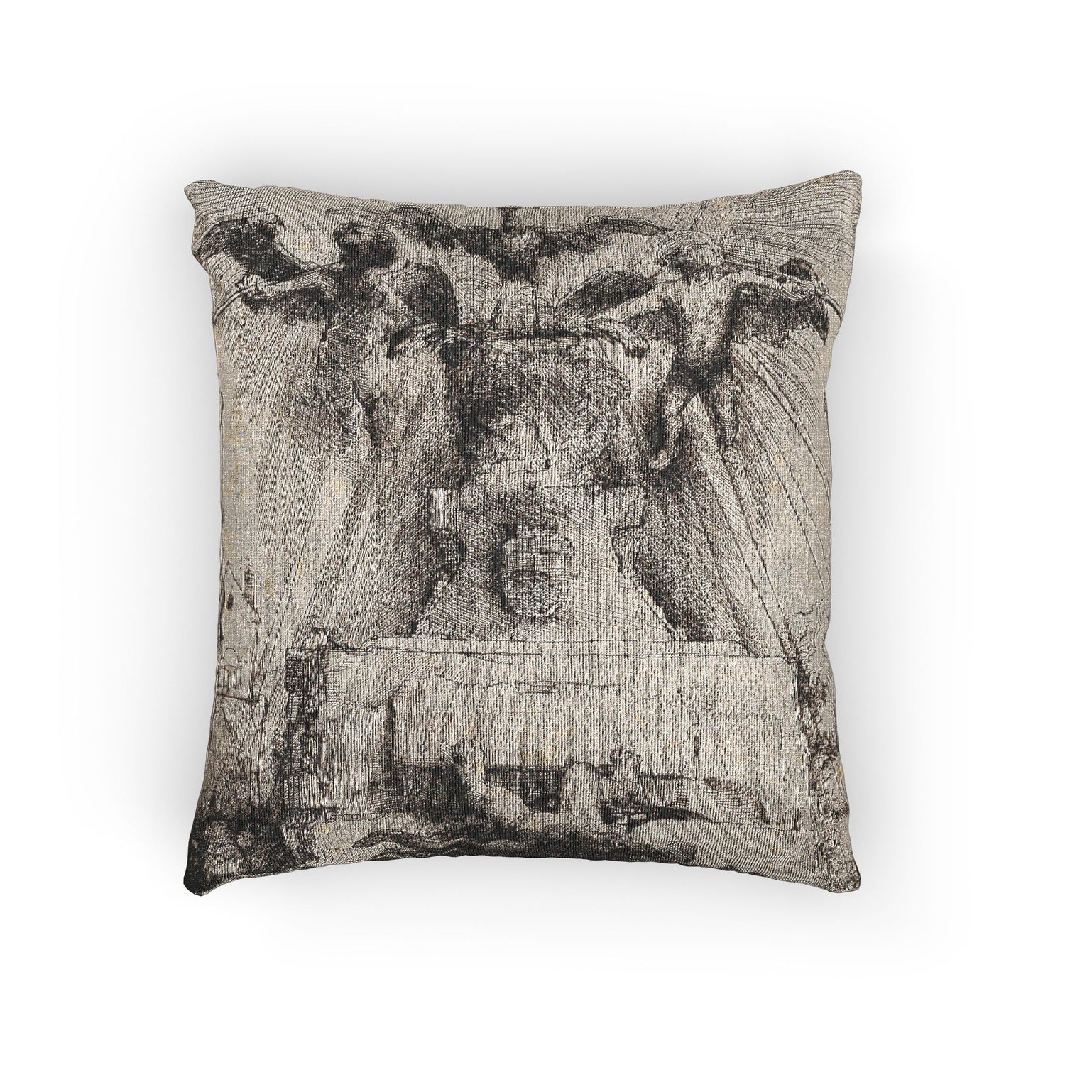Rembrandt van Rijn - The Phoenix or The Statue Overthrown | Woven Pillow