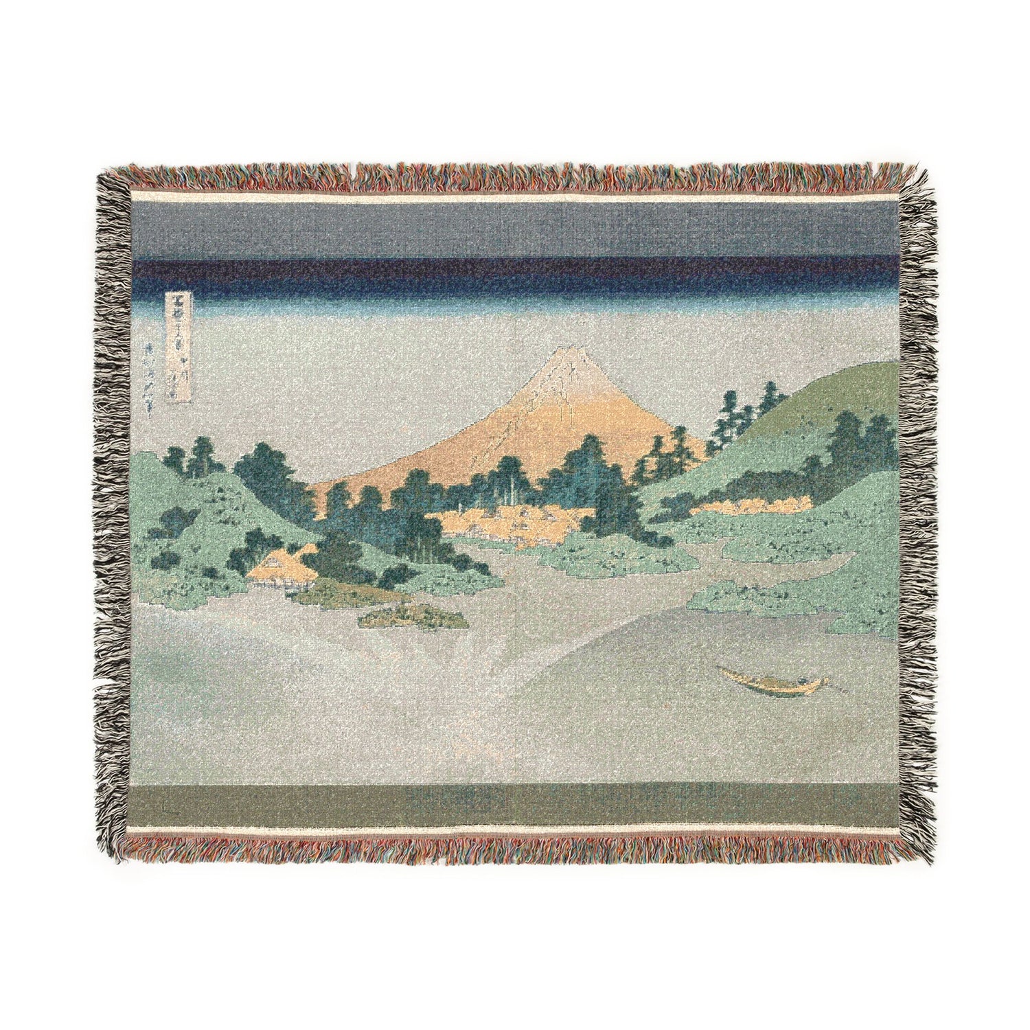 Reflection of Fuji Lake Misaka - Katsushika Hokusai Tapestry Blanket