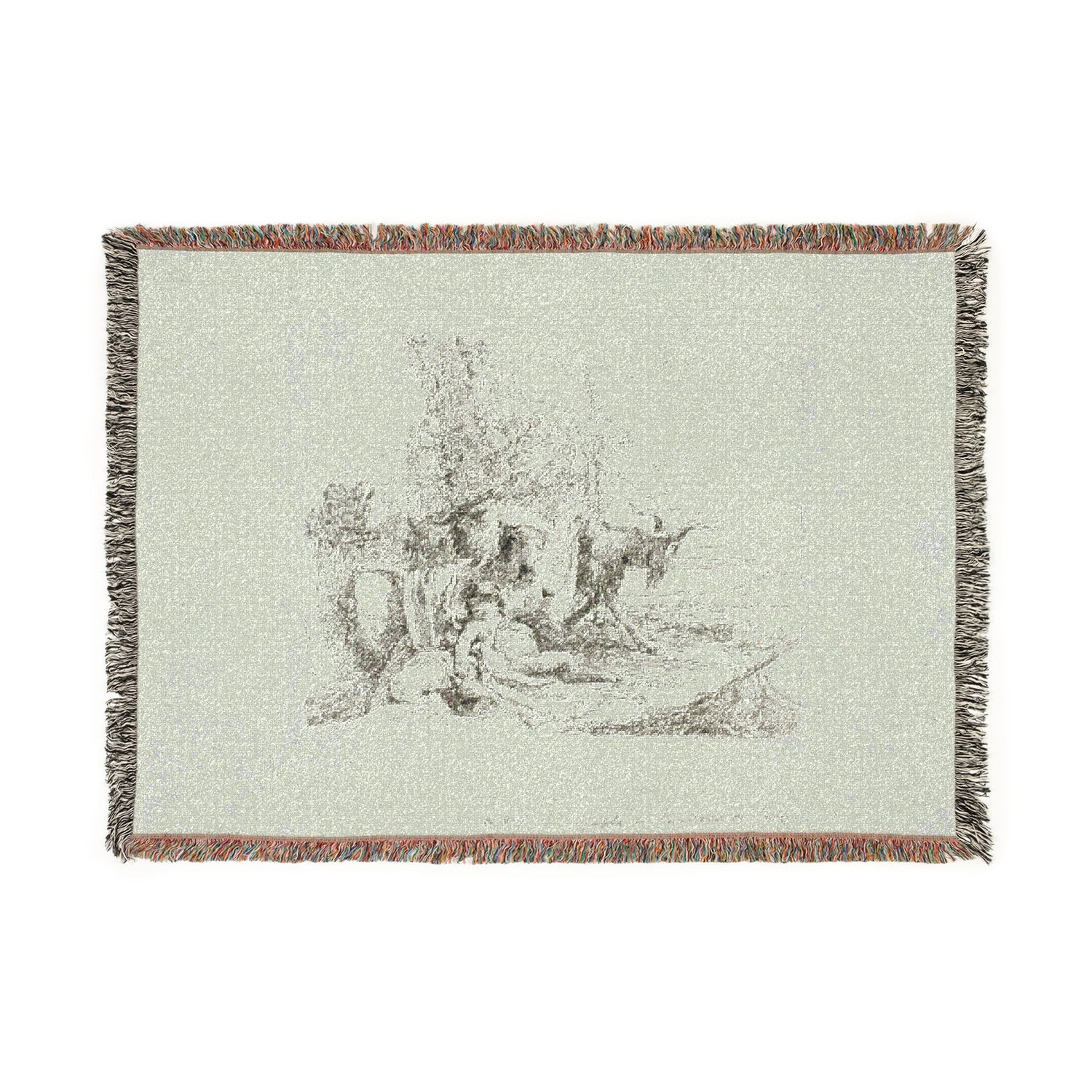 A Nymph with a Small Satyr and Two Goats - Giovanni Battista Tiepolo Tapestry Blanket