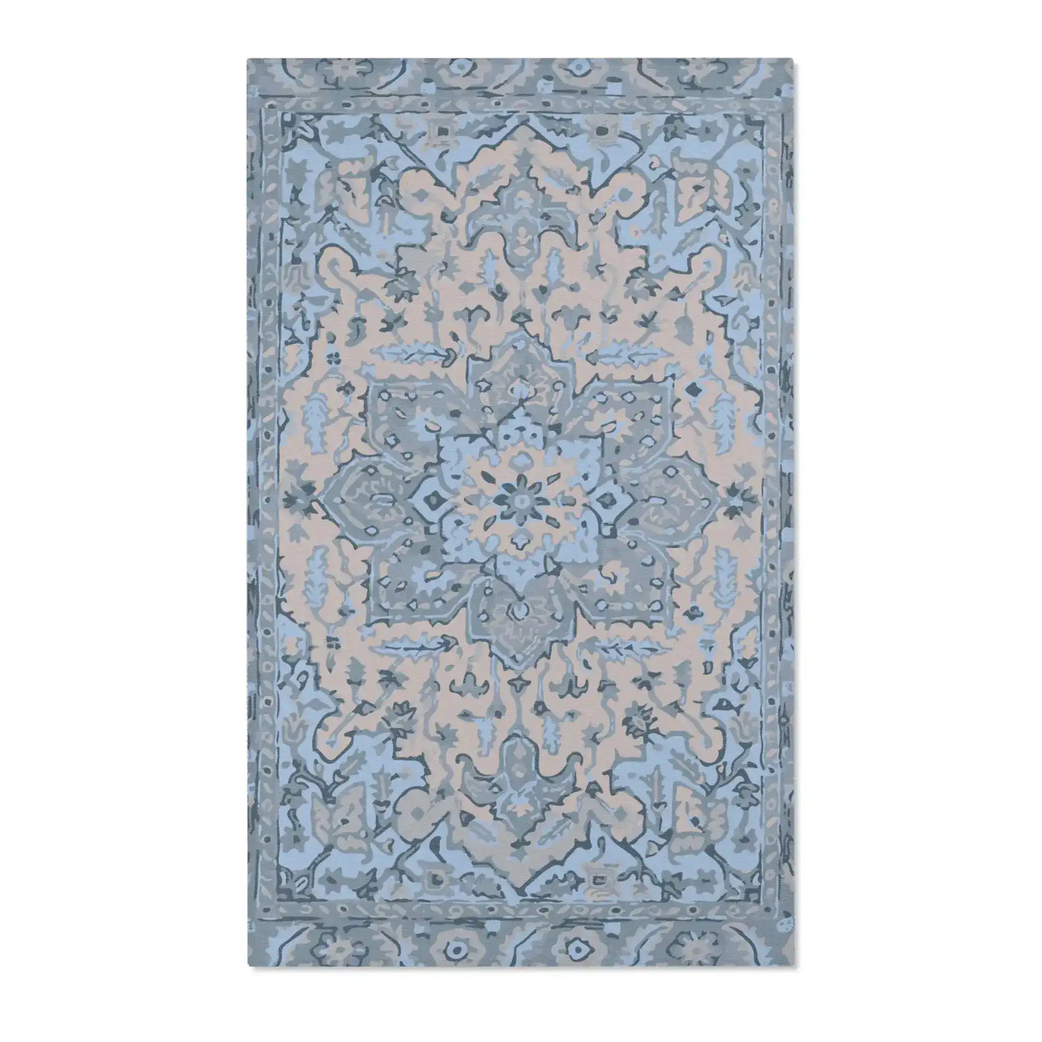 Frosted Petal Medallion Accent Rug