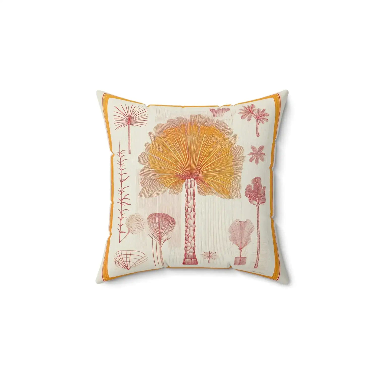 Sunburst Palm Botanical Throw Pillow
