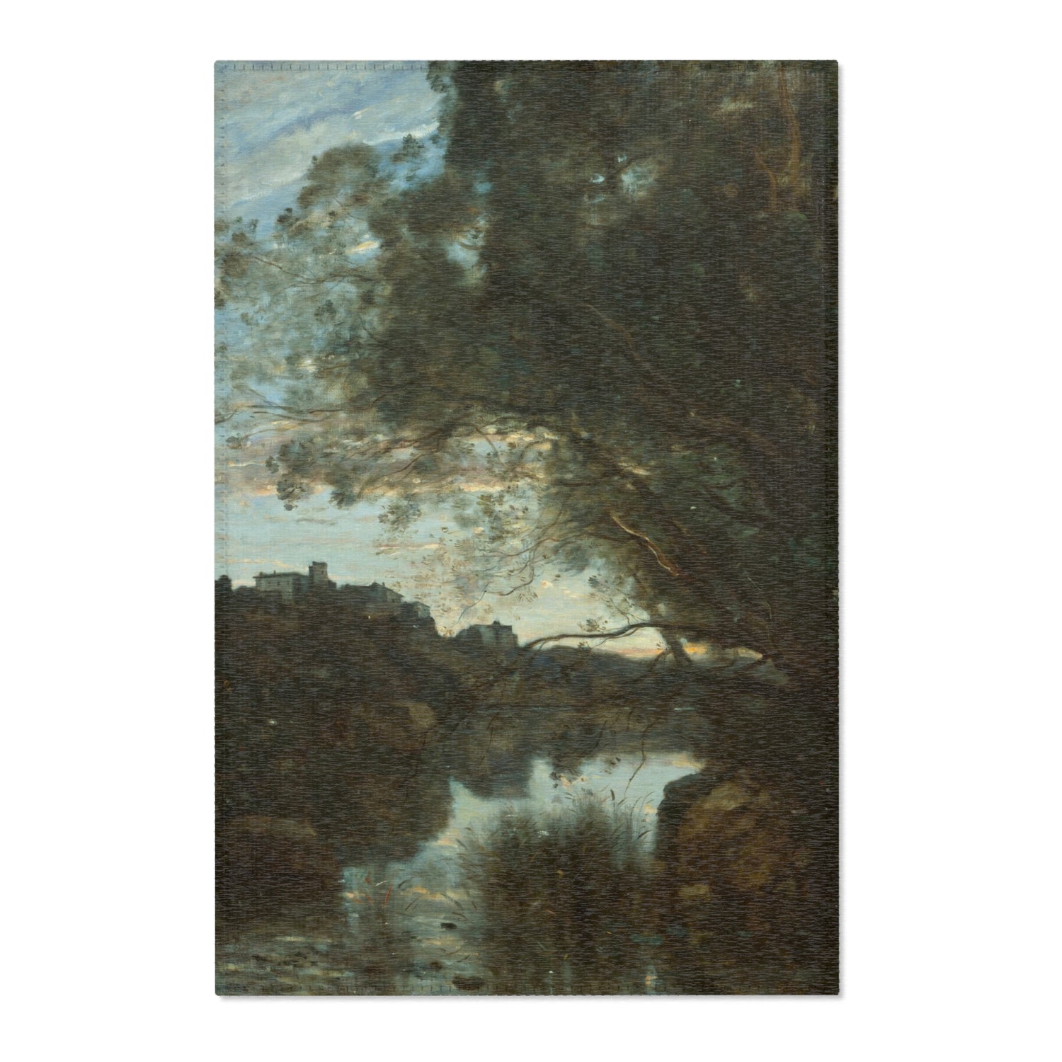 Souvenir of the Environs of Lake Nemi - Jean Baptiste Camille Corot Area Rug