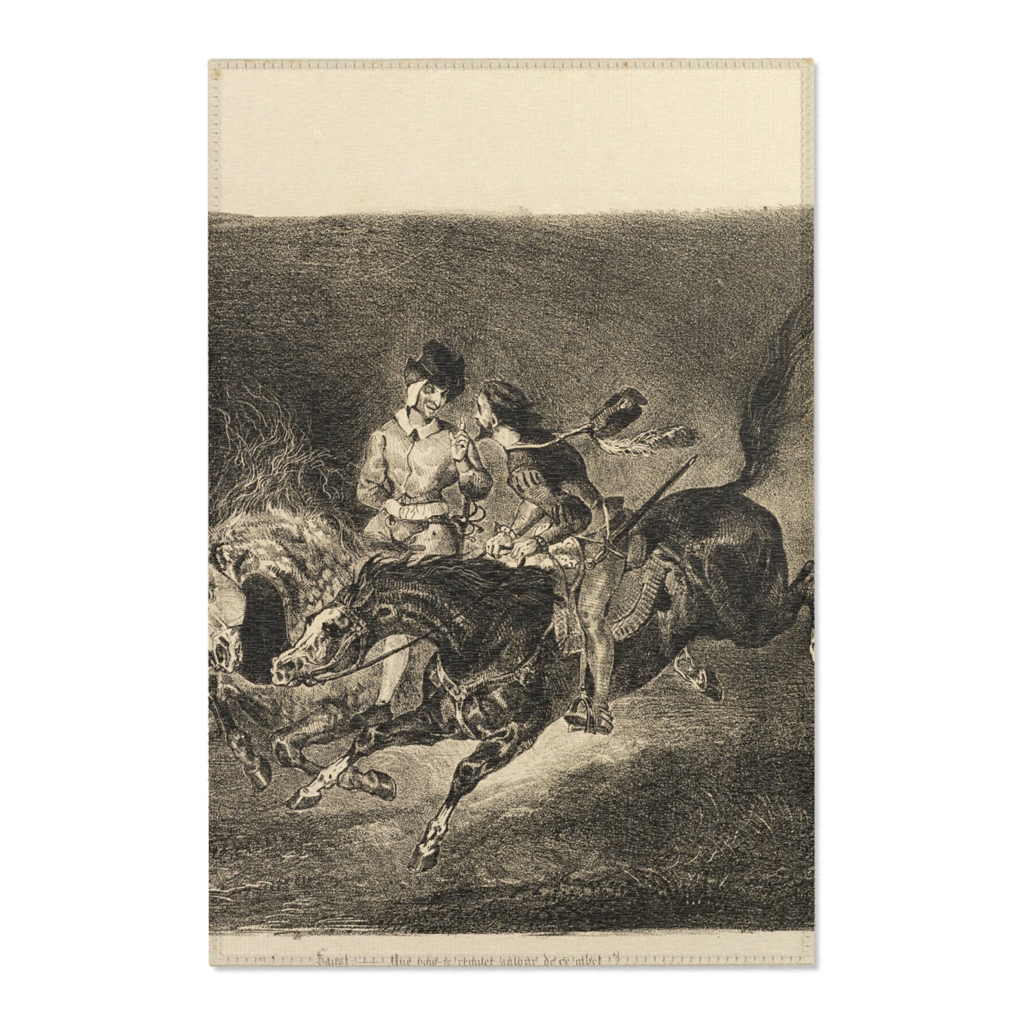 Faust and Mephistopheles - Eugène Delacroix Area Rug