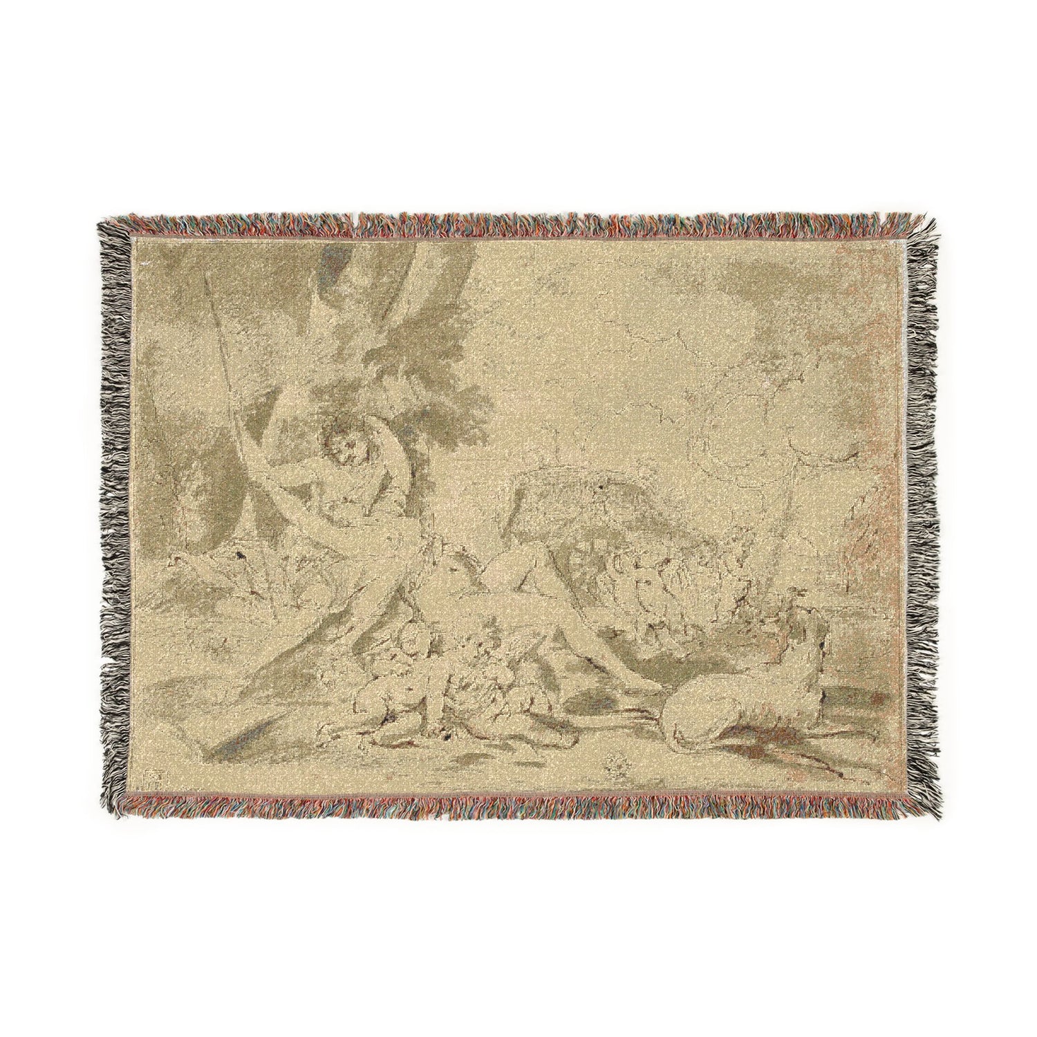 Figures, Chariot and Dog - Nicolas Poussin Tapestry Blanket