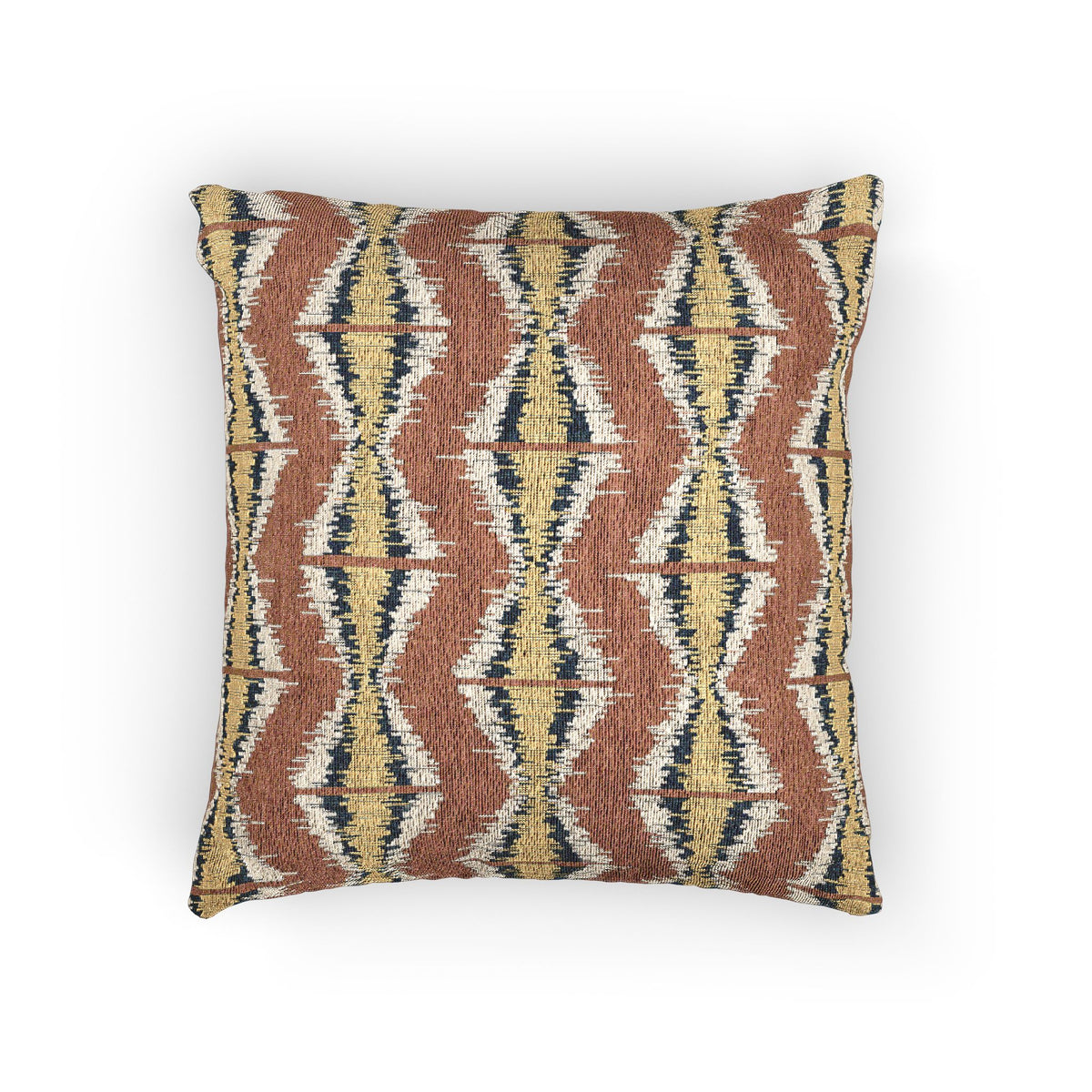 Terracotta Ikat Arrow Woven Pillow