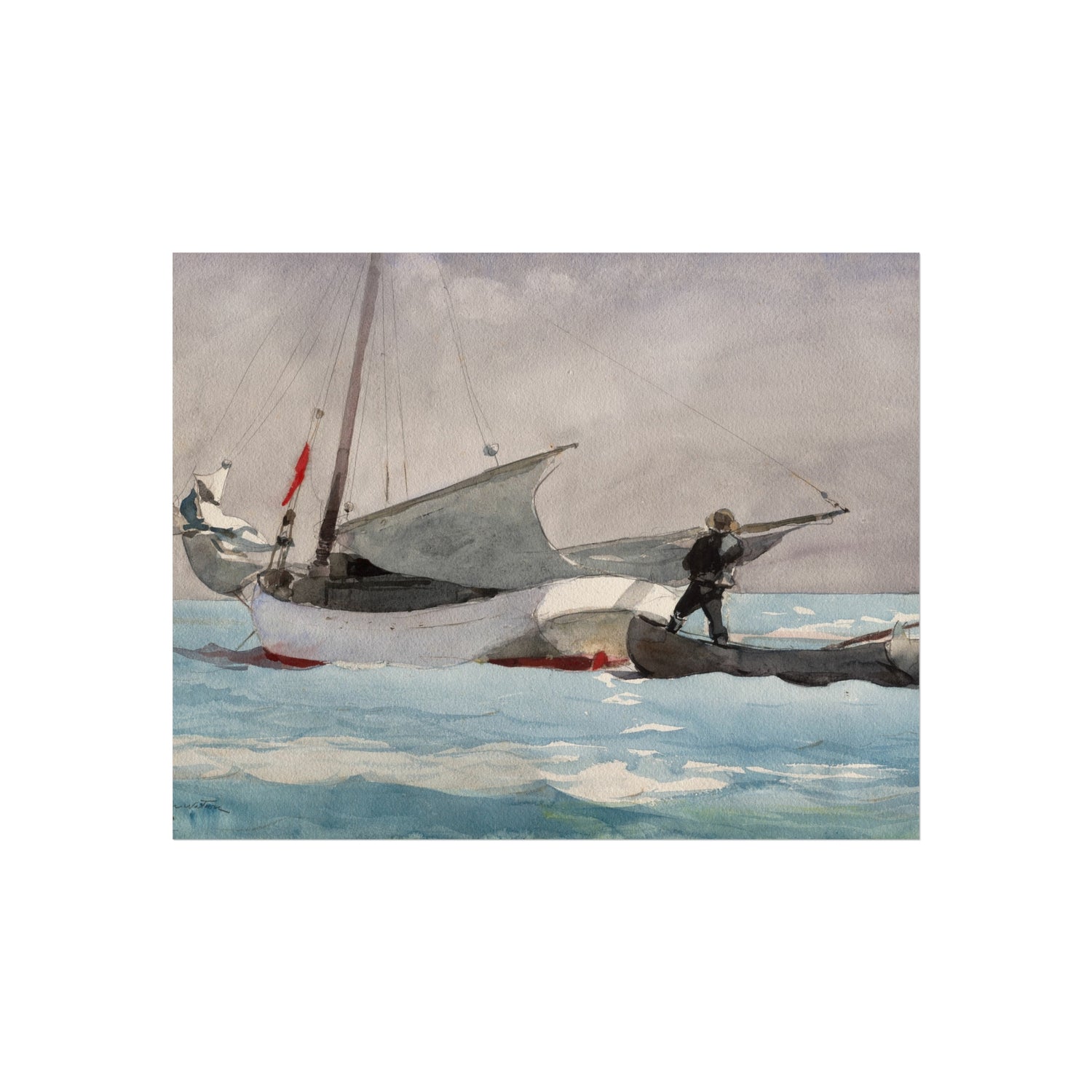 Winslow Homer - Stowing Sail | Fine Art Poster
