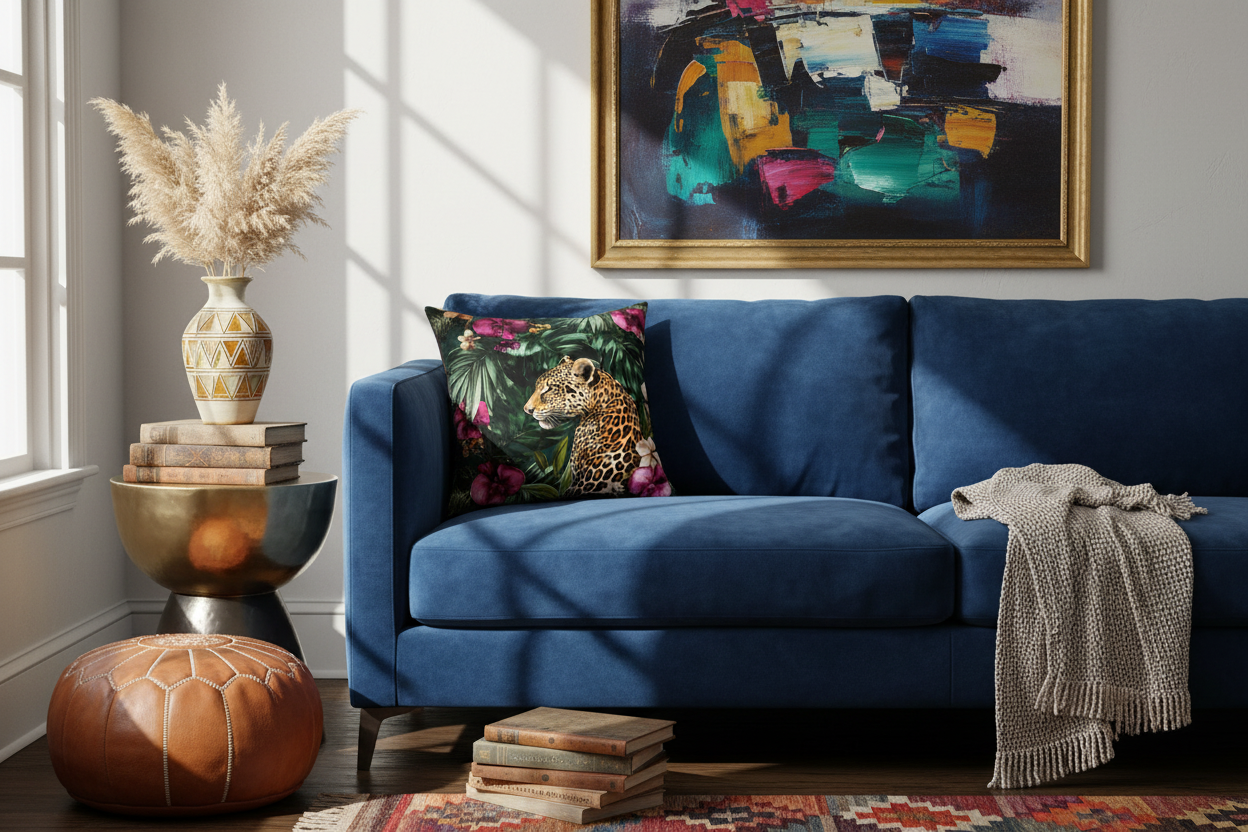 Jungle Majesty Leopard Throw Pillow