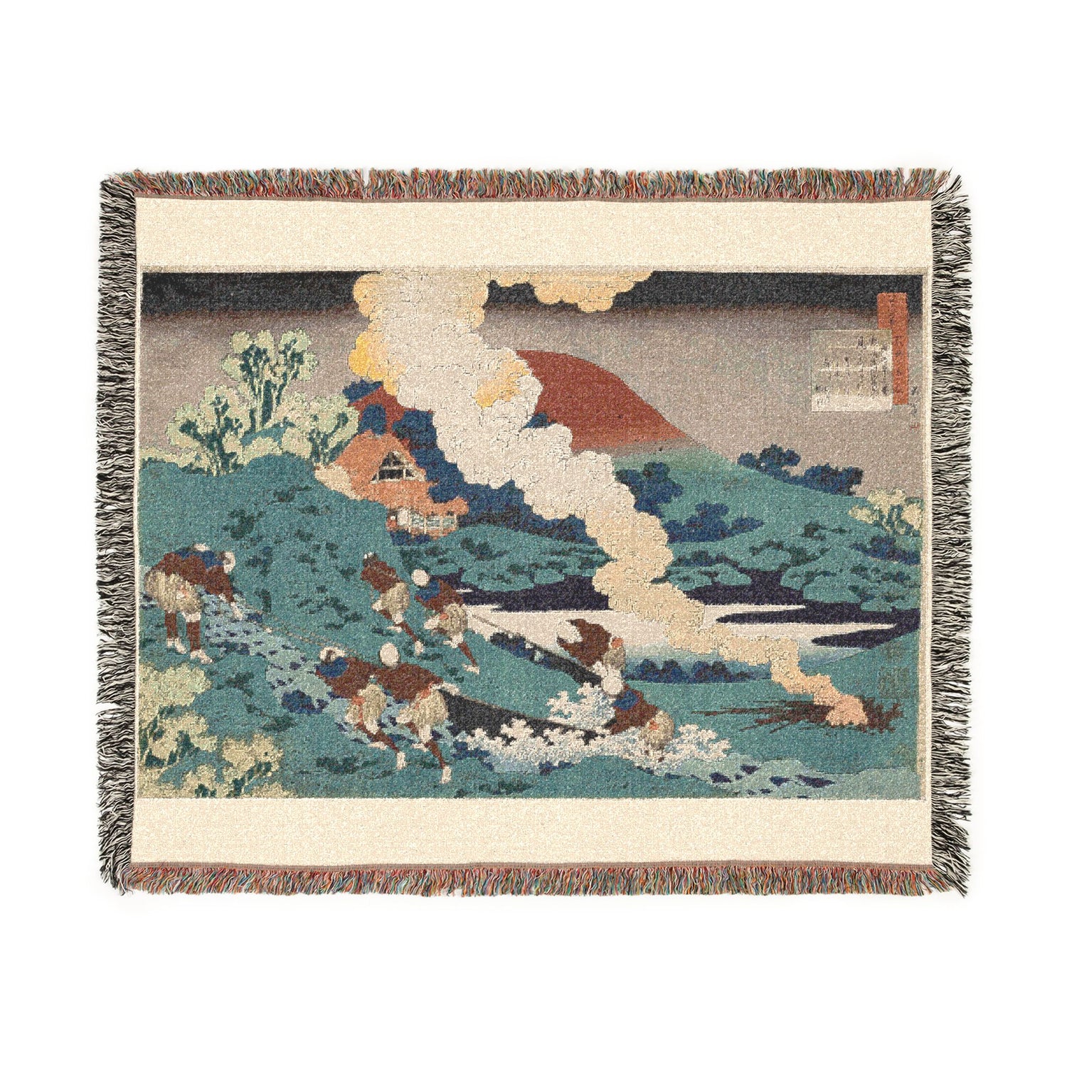 Poem by Kakinomoto no Hitomaro, from One Hundred Poems by One Hundred Poets Explained by an Old Nurse Woven Throw Blanket