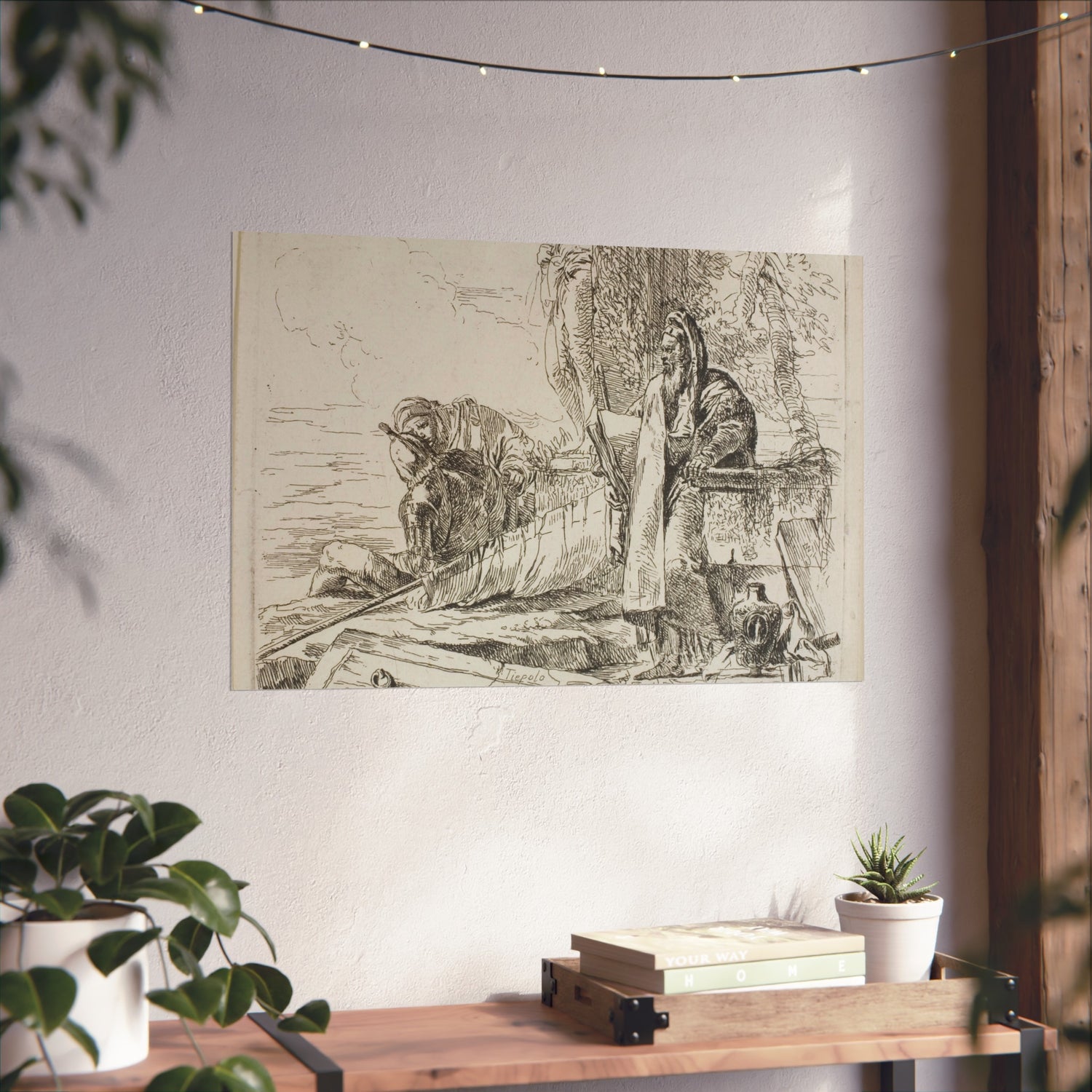Standing Philosopher and Two Other Figures - Giovanni Battista Tiepolo Fine Art Poster