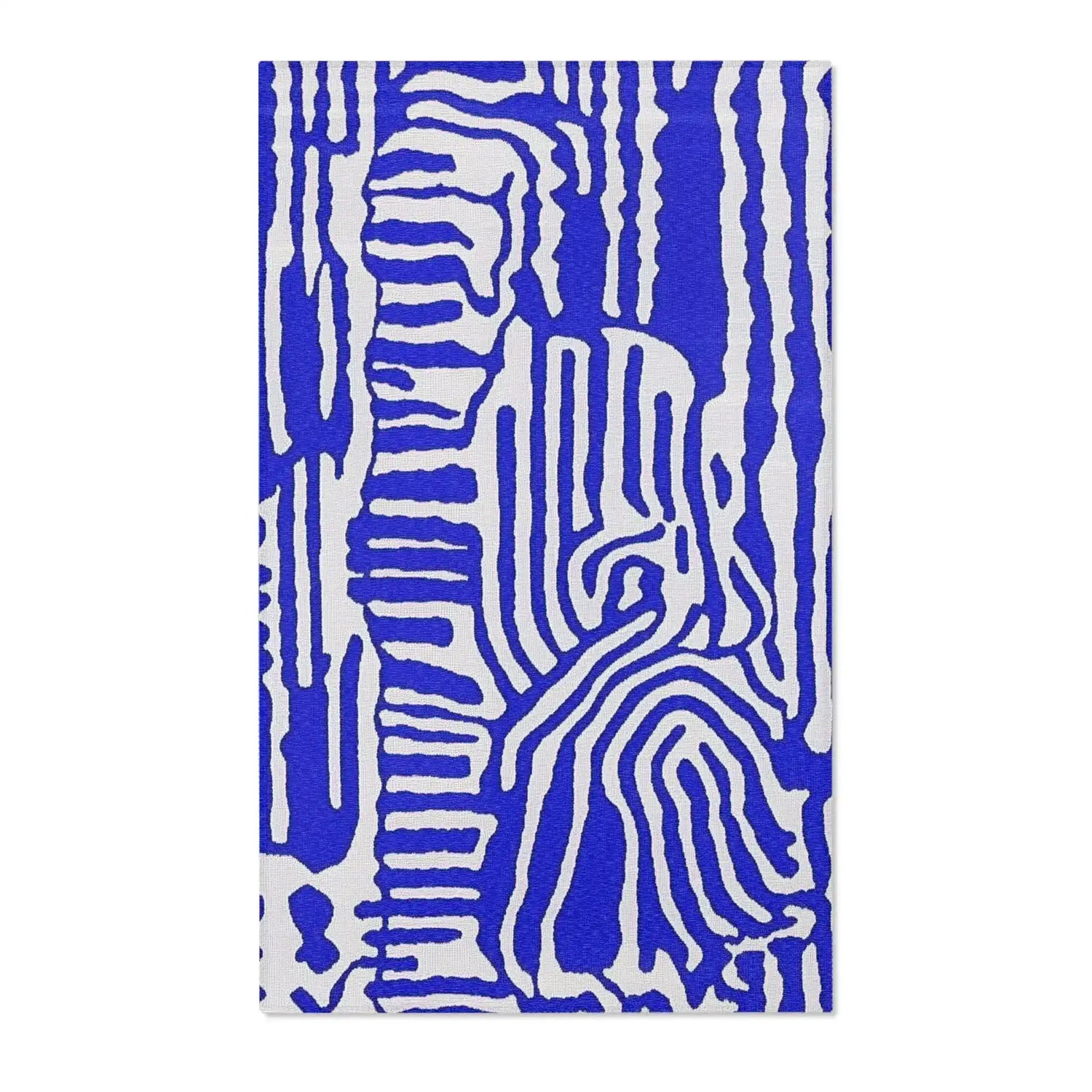 Electric Blue Abstract Accent Rug