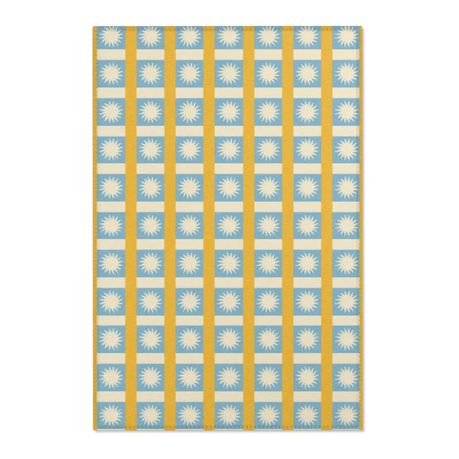 Retro Sunburst Checkered Accent Rug