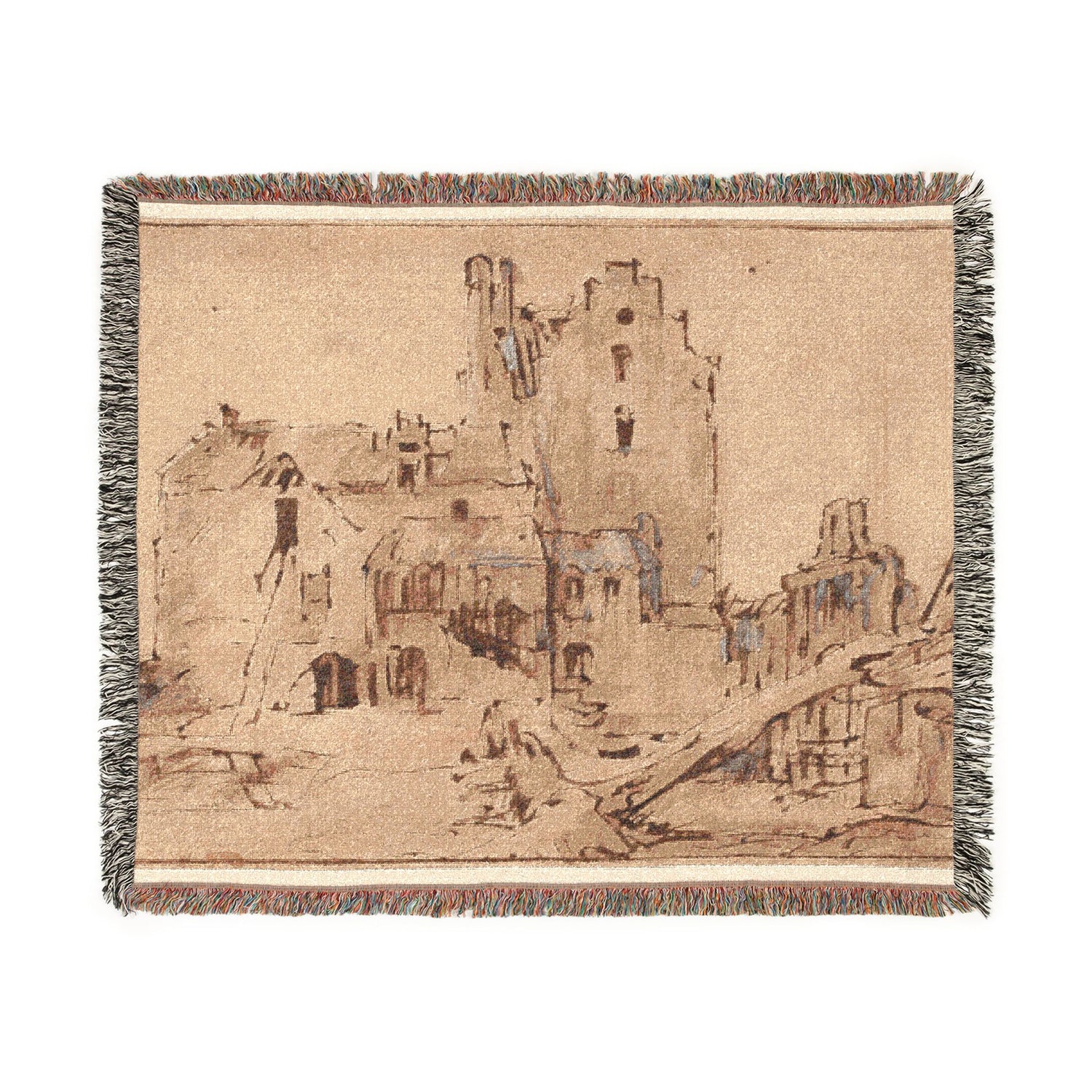 Kostverloren Castle in Decay - Rembrandt van Rijn Tapestry Blanket