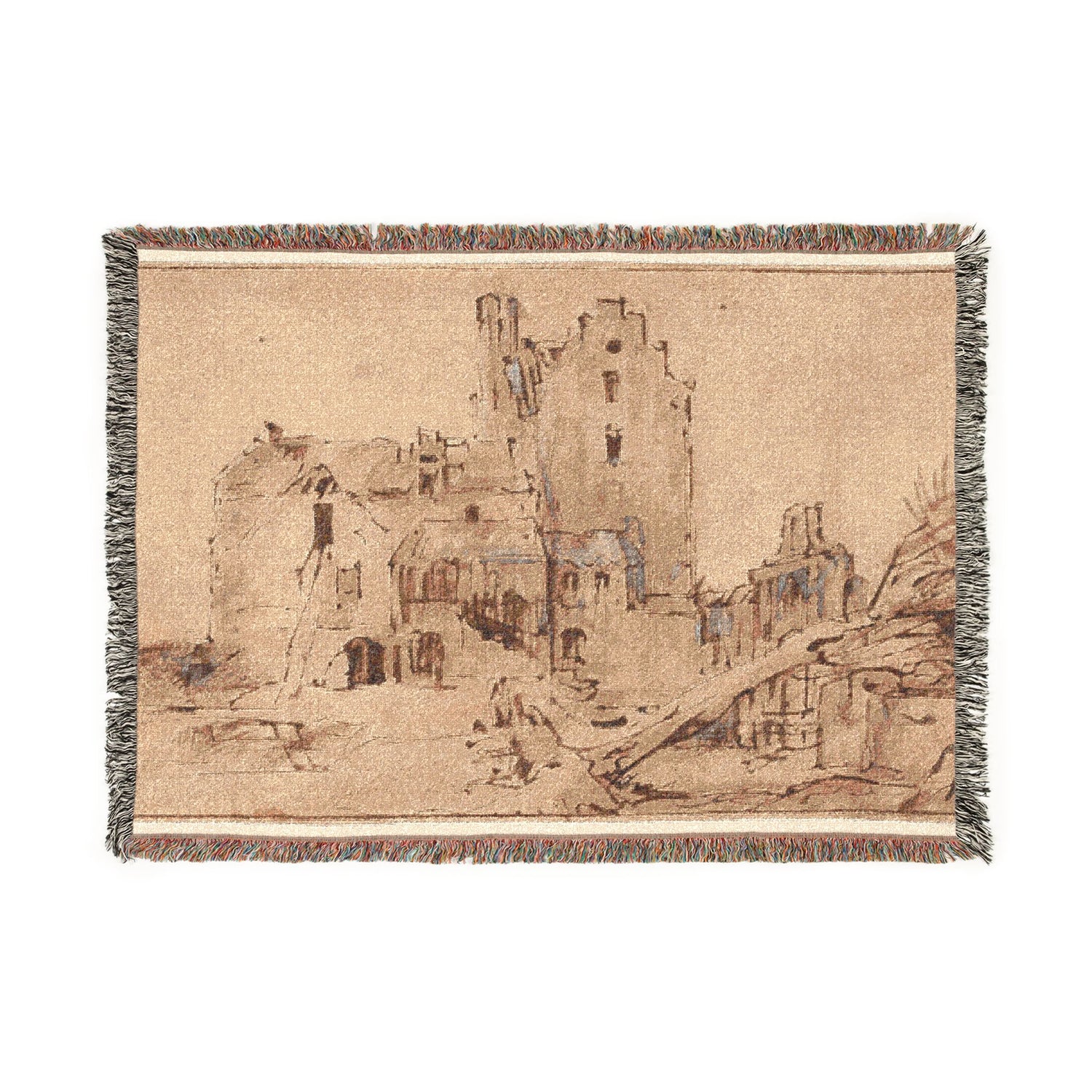Kostverloren Castle in Decay - Rembrandt van Rijn Tapestry Blanket