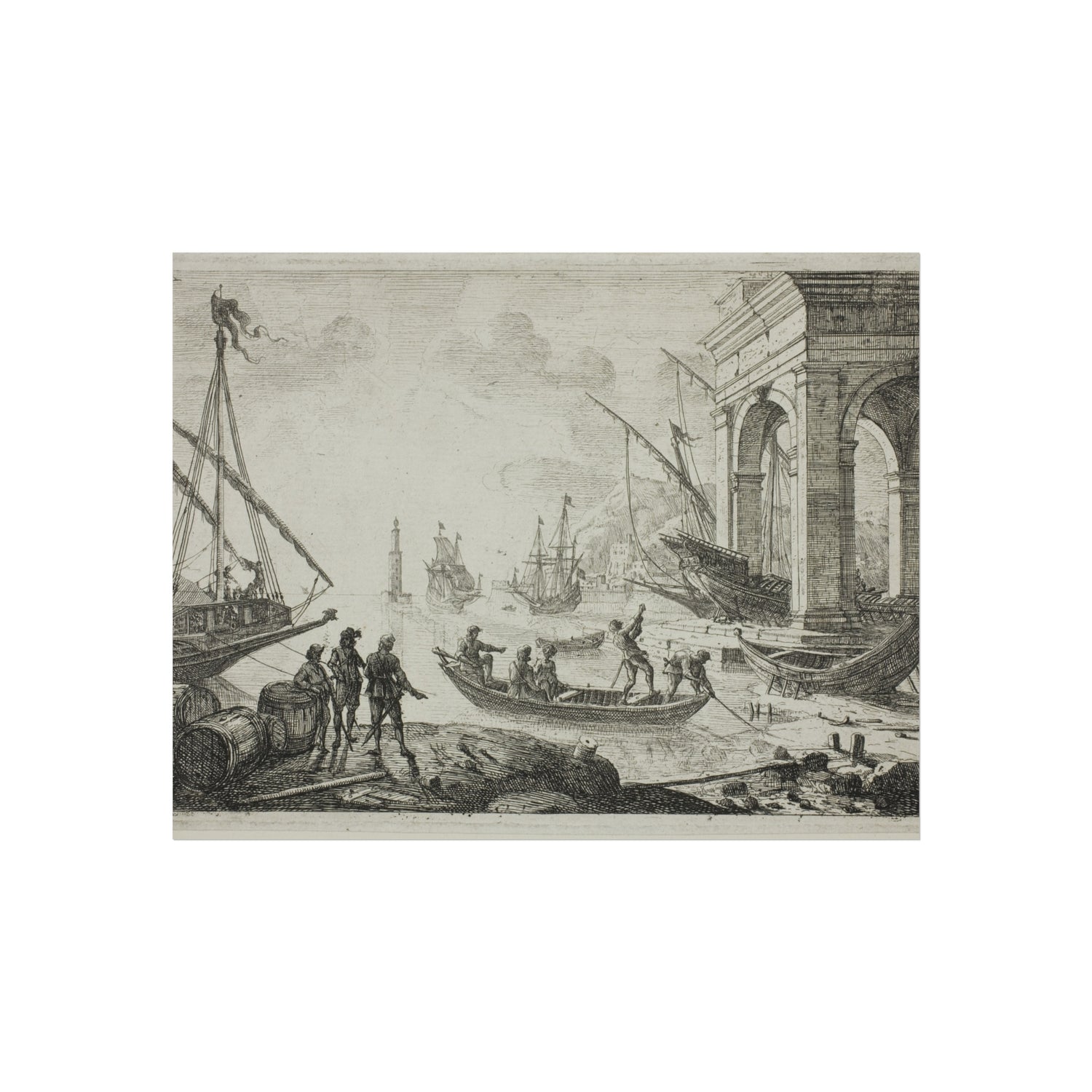Harbor Scene with a Lighthouse - Claude Lorrain Fine Art Poster