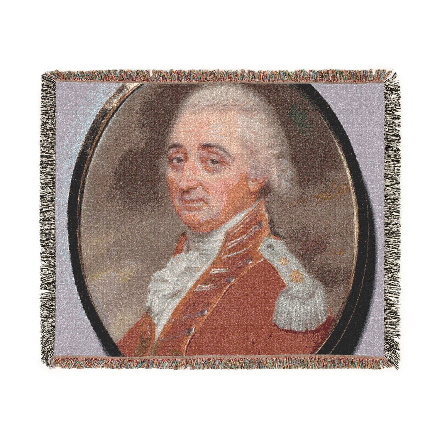 Portrait of Lieutenant General Daniel Burr Woven Throw Blanket