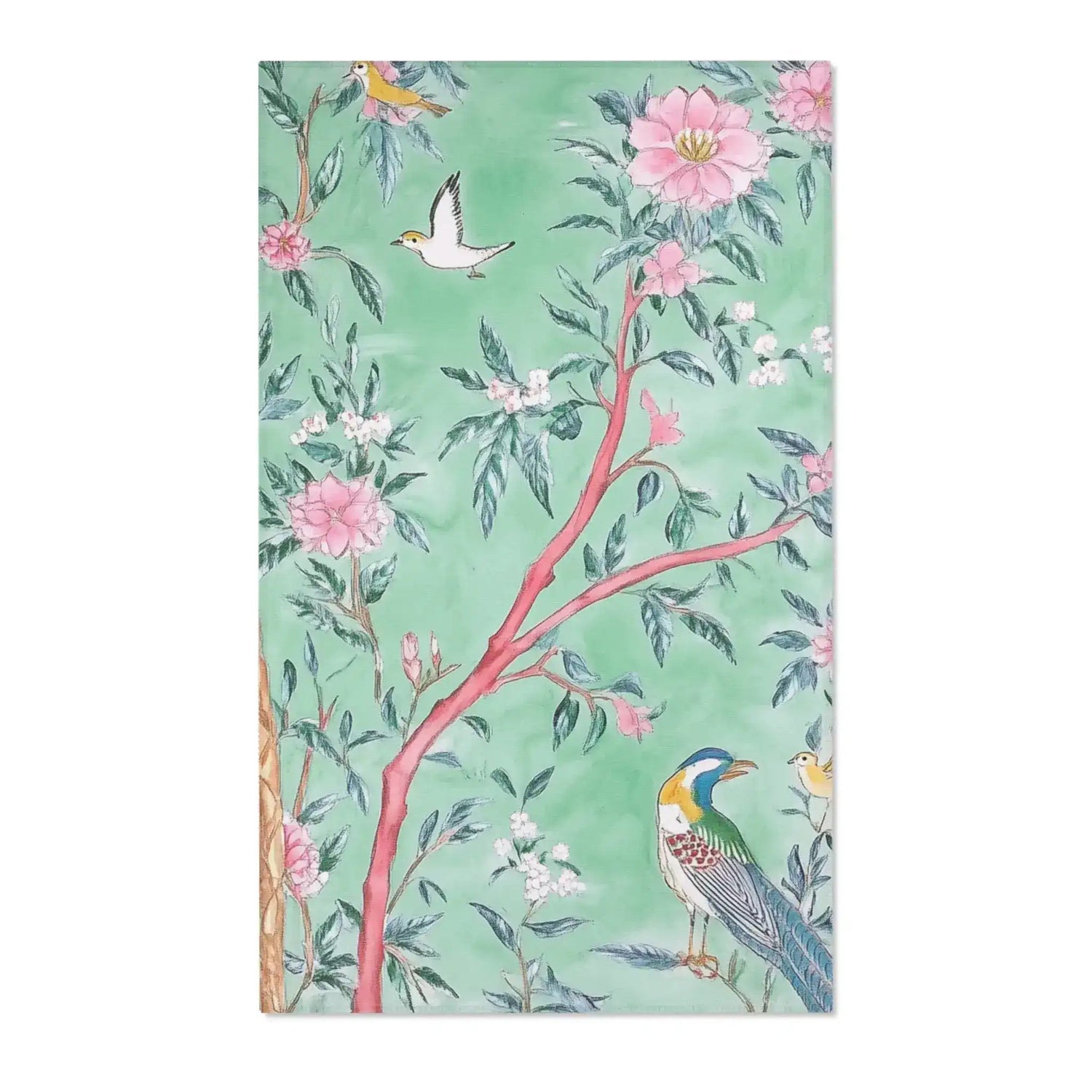 Verdant Birds & Blossoms Accent Rug