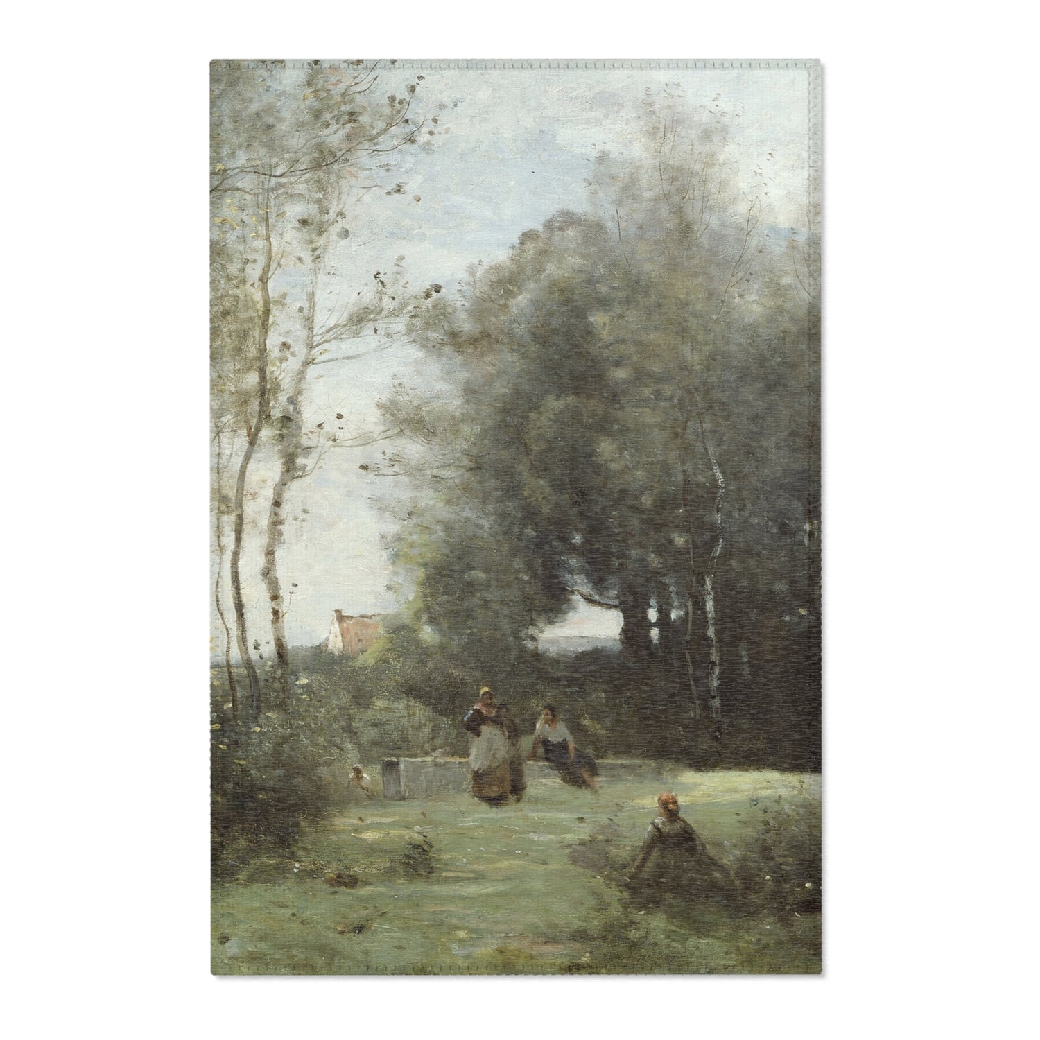 Arleux-Palluel, The Bridge of Trysts - Jean Baptiste Camille Corot Area Rug