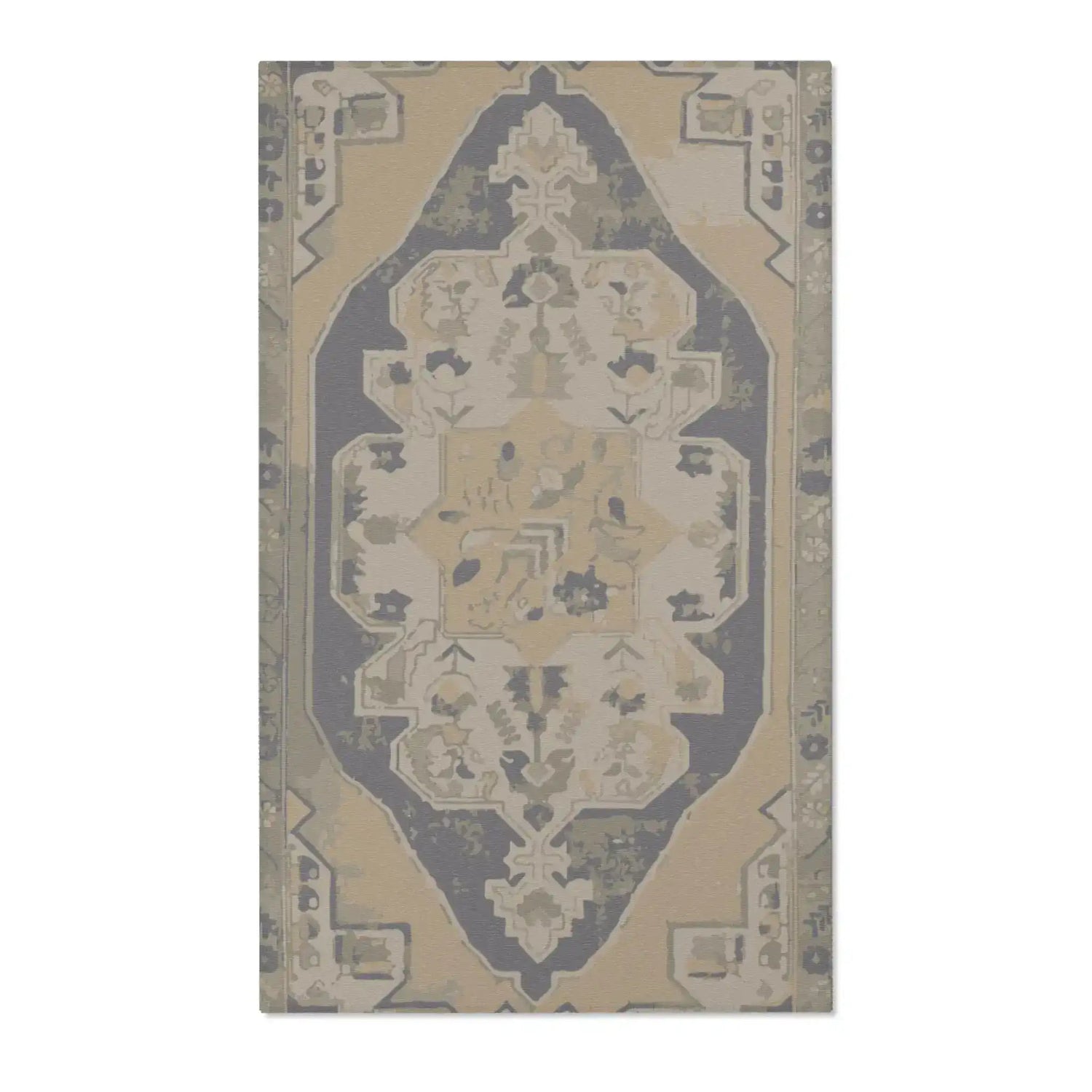Vintage-Inspired Navy & Beige Accent Rug