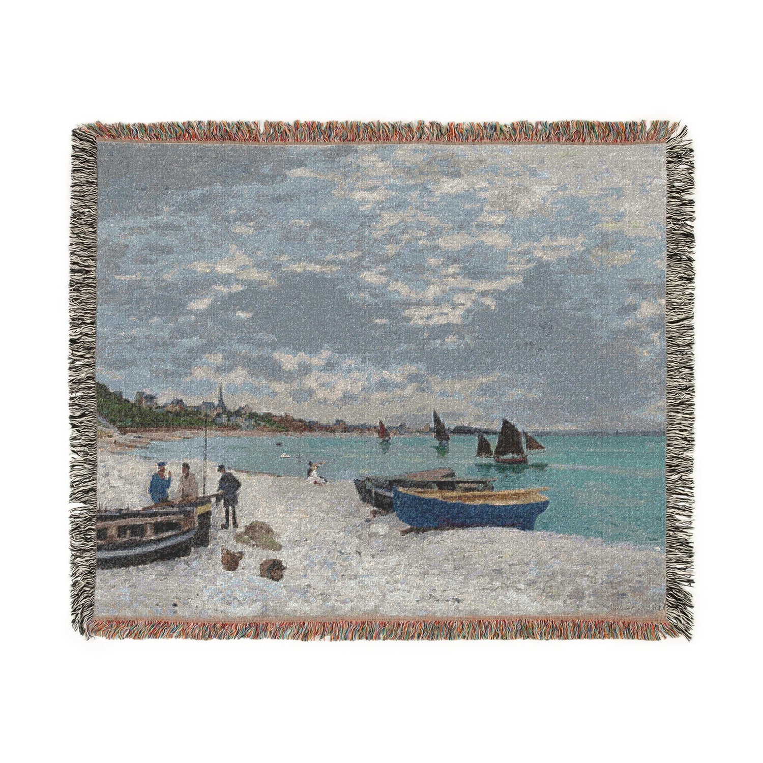 The Beach at Sainte-Adresse - Claude Monet Tapestry Blanket