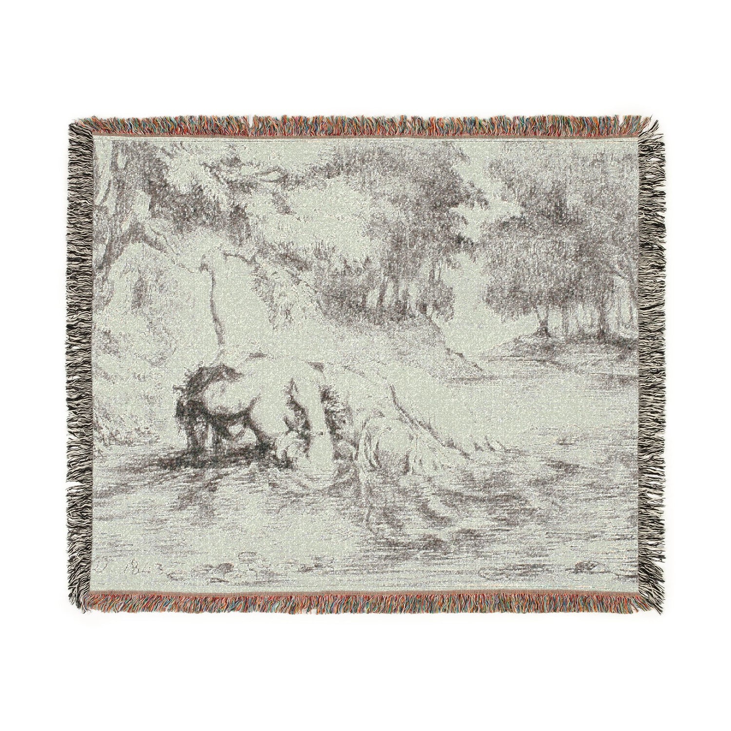 Ophelia's Death - Eugène Delacroix Tapestry Blanket
