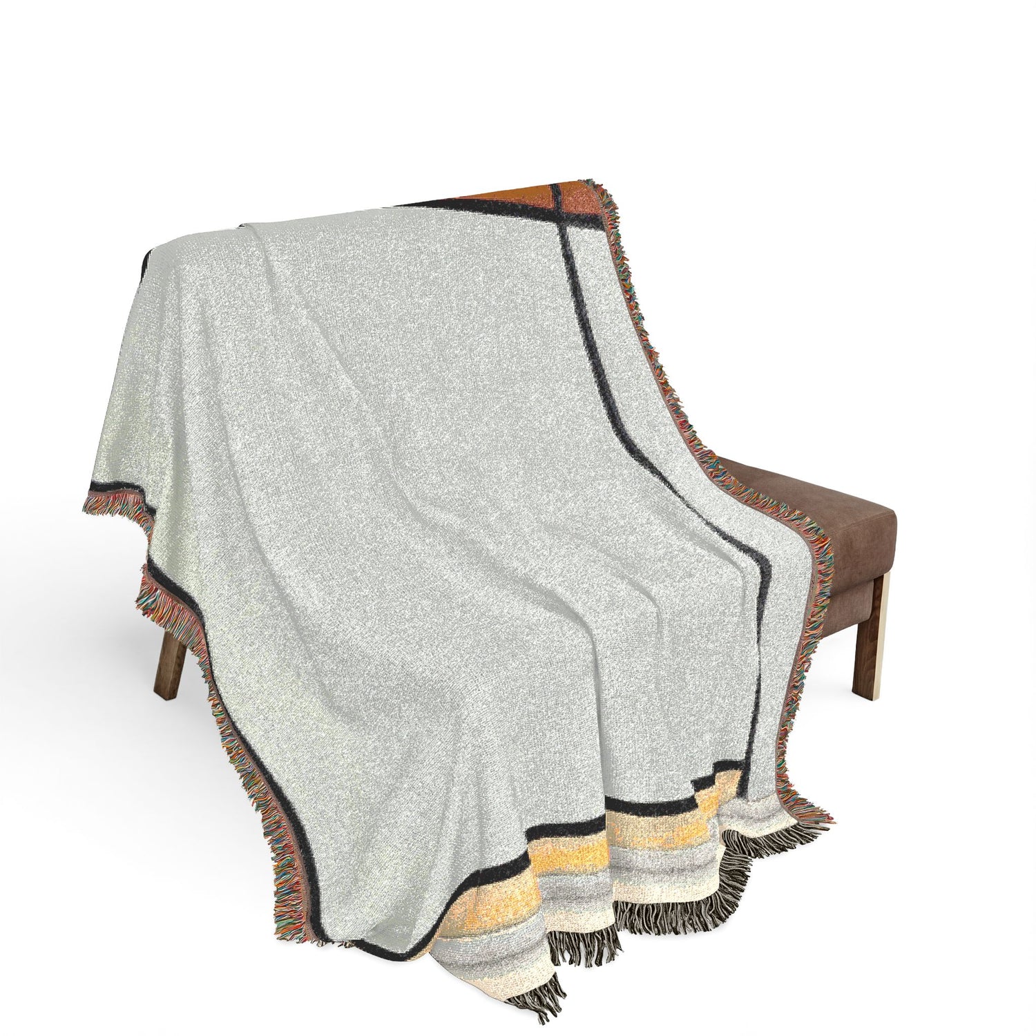 Composition with Red, Yellow, and Blue Woven Throw Blanket