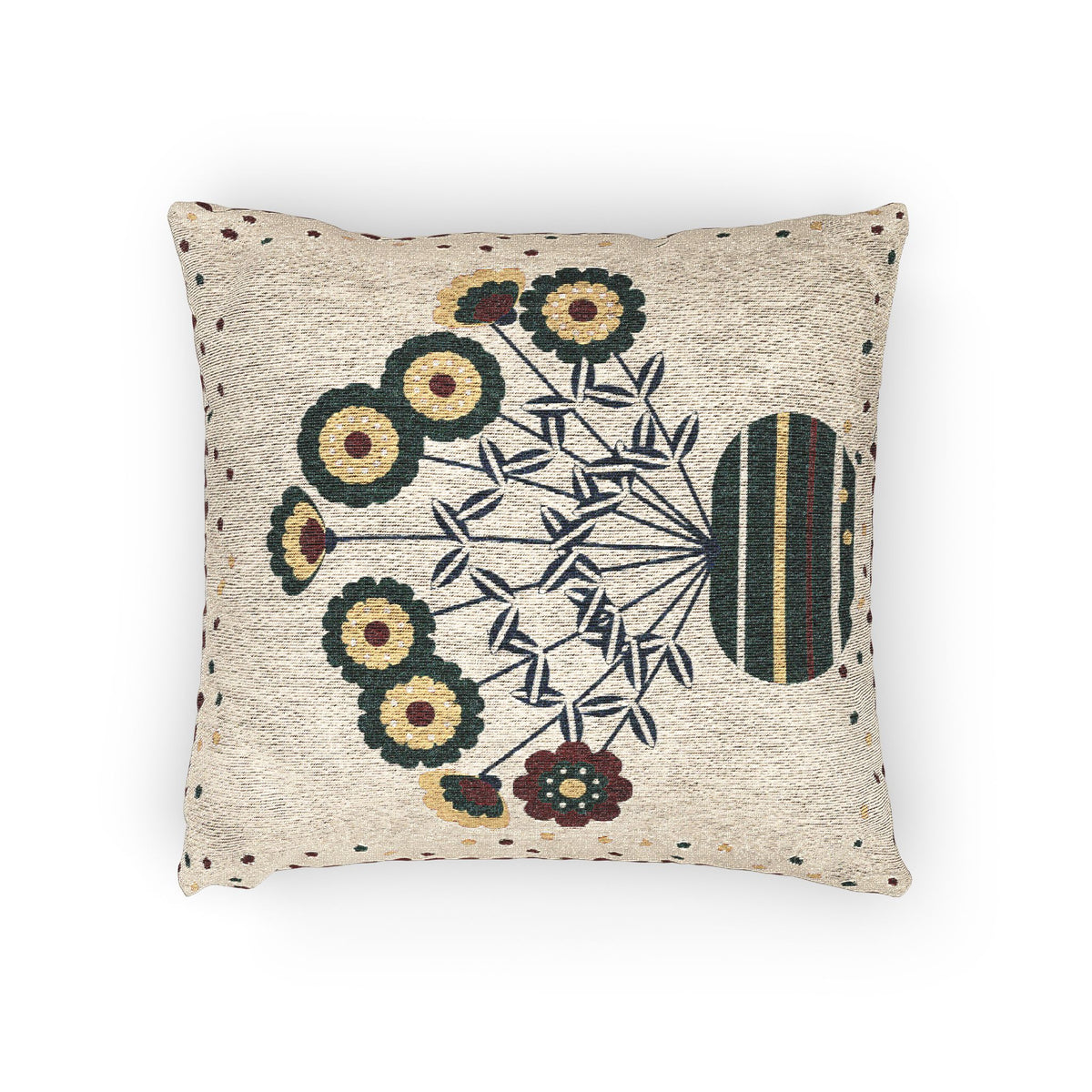 Ruby Folk Bouquet Woven Pillow
