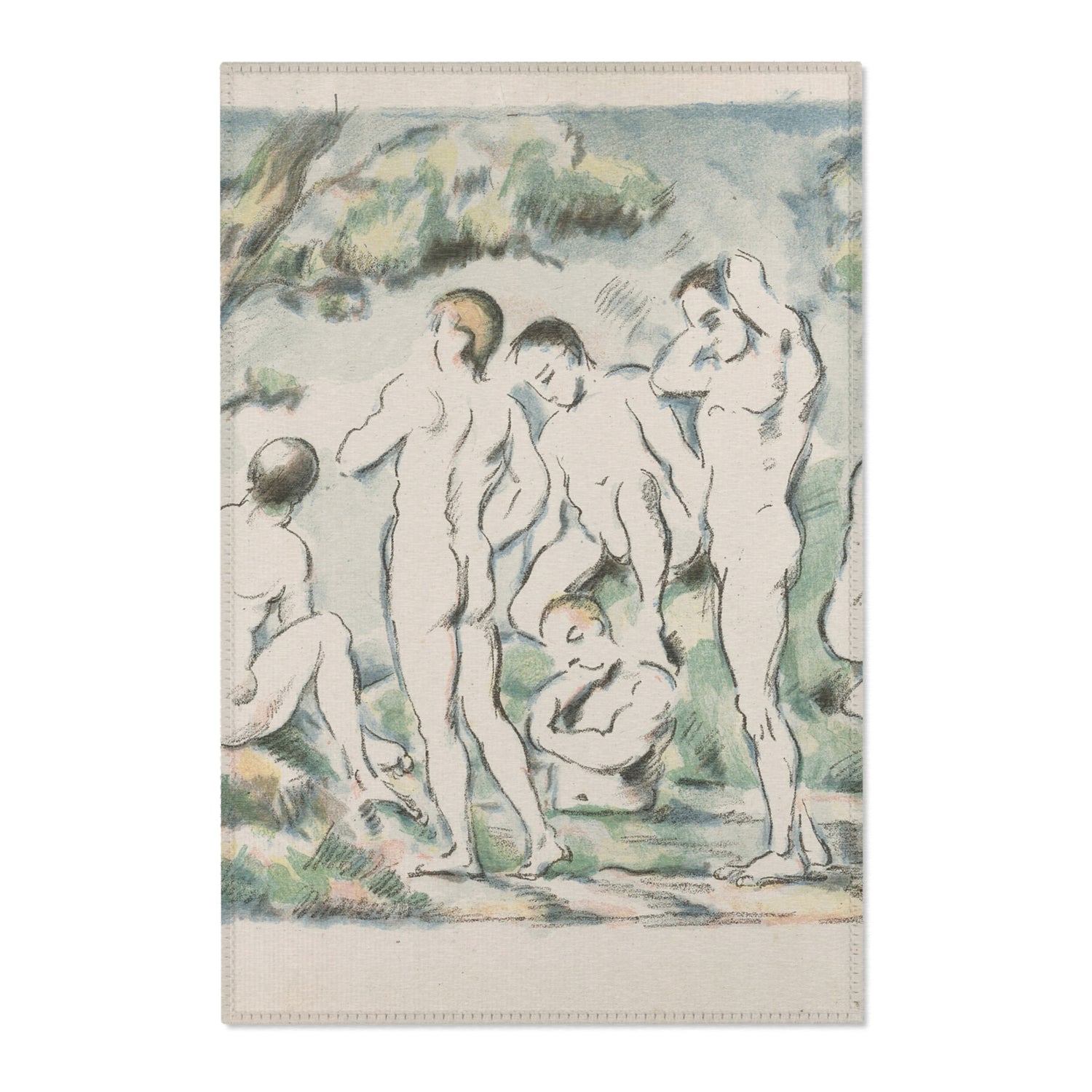 Small Bathers - Paul Cezanne Area Rug