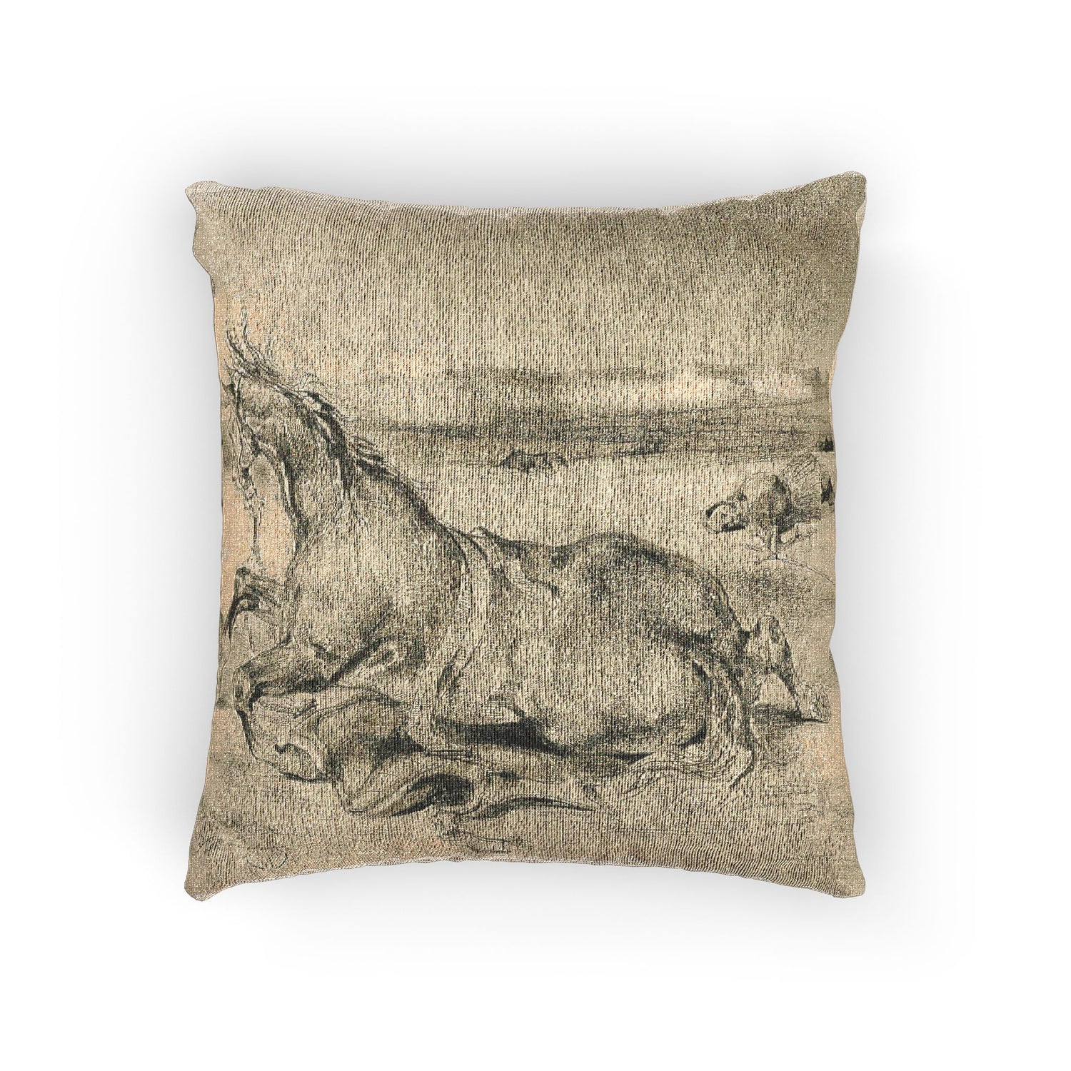 Eugène Delacroix - Fallen Horse and Dead Knight | Woven Pillow