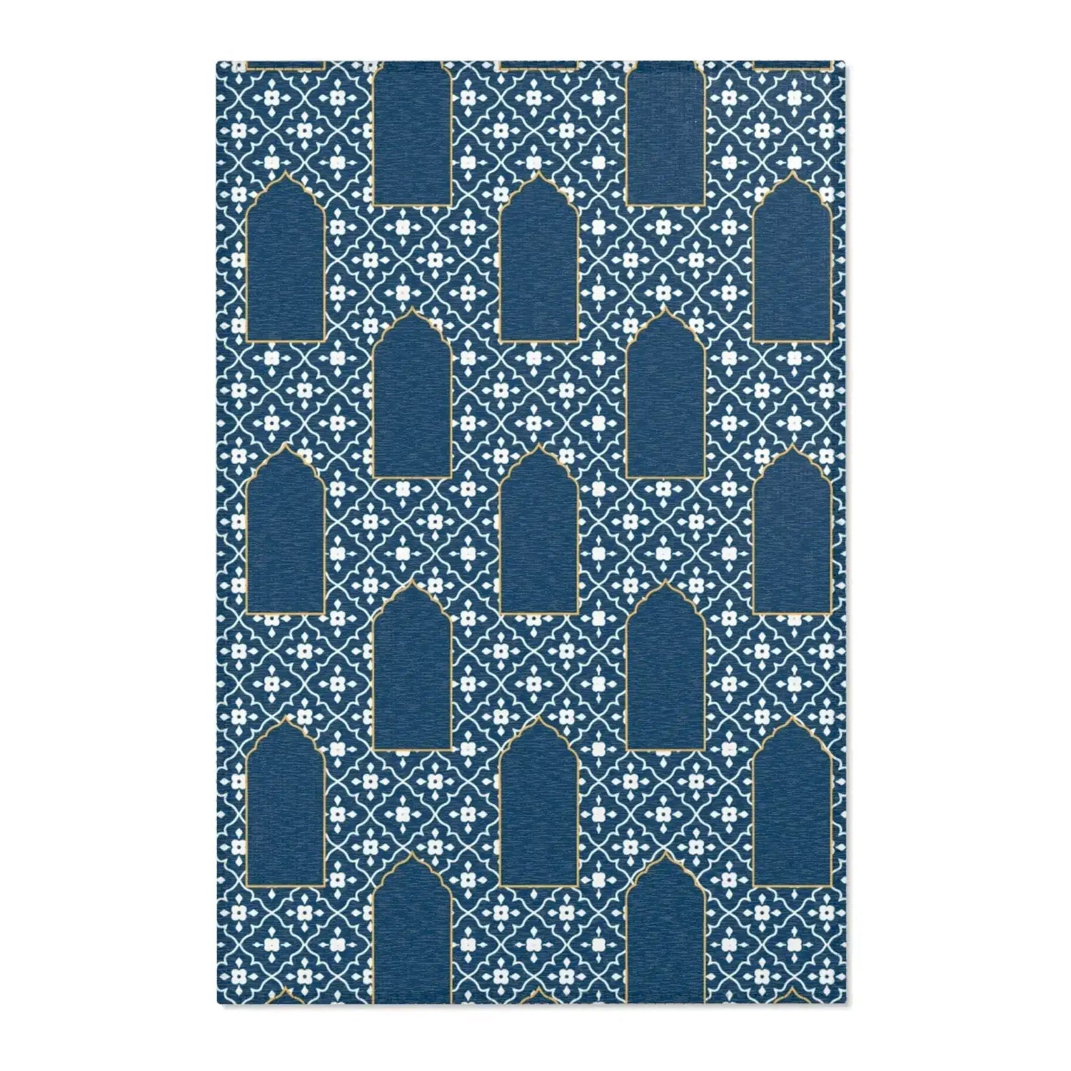 Moroccan-Inspired Blue and White Accent Rug