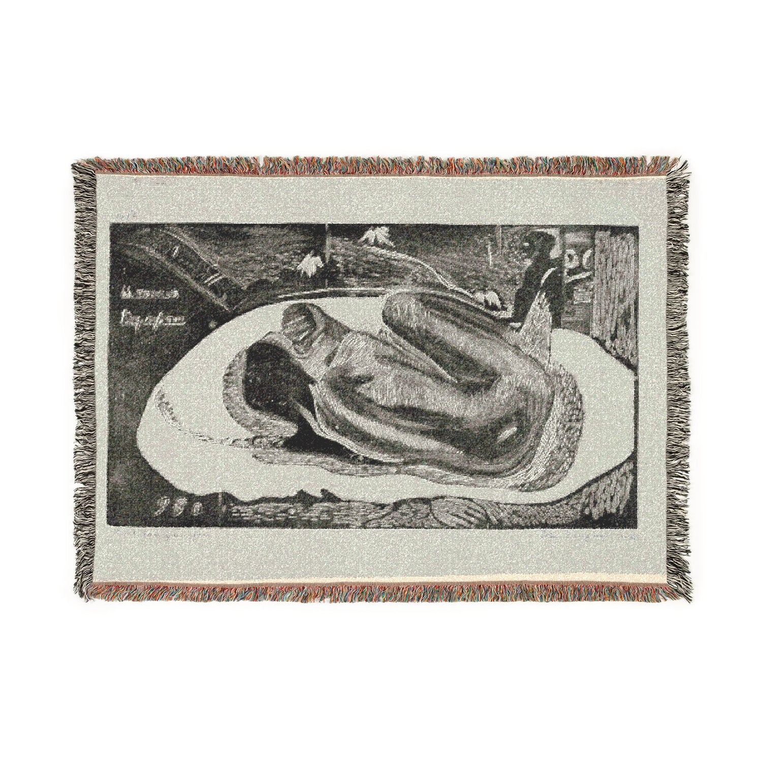 She Thinks of the Ghost - Paul Gauguin Tapestry Blanket