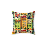 Nostalgic Downtown Square Pillow