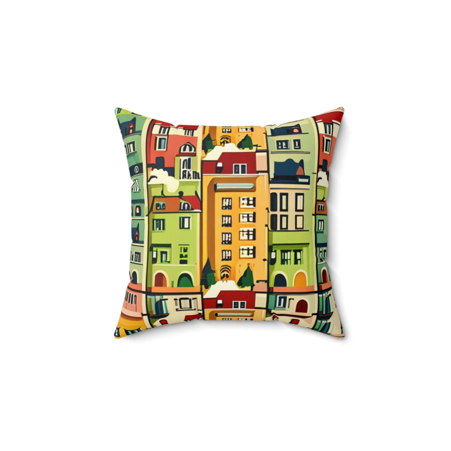 Nostalgic Downtown Square Pillow