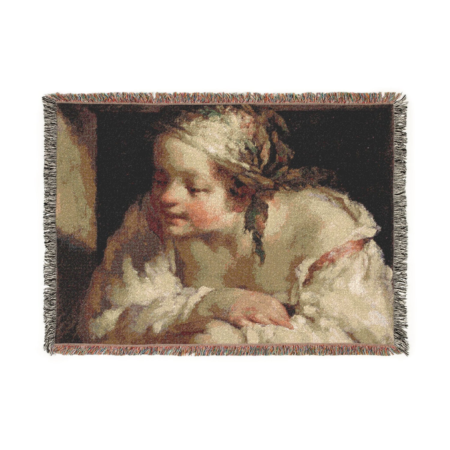 Young Woman - Jean François Millet Tapestry Blanket