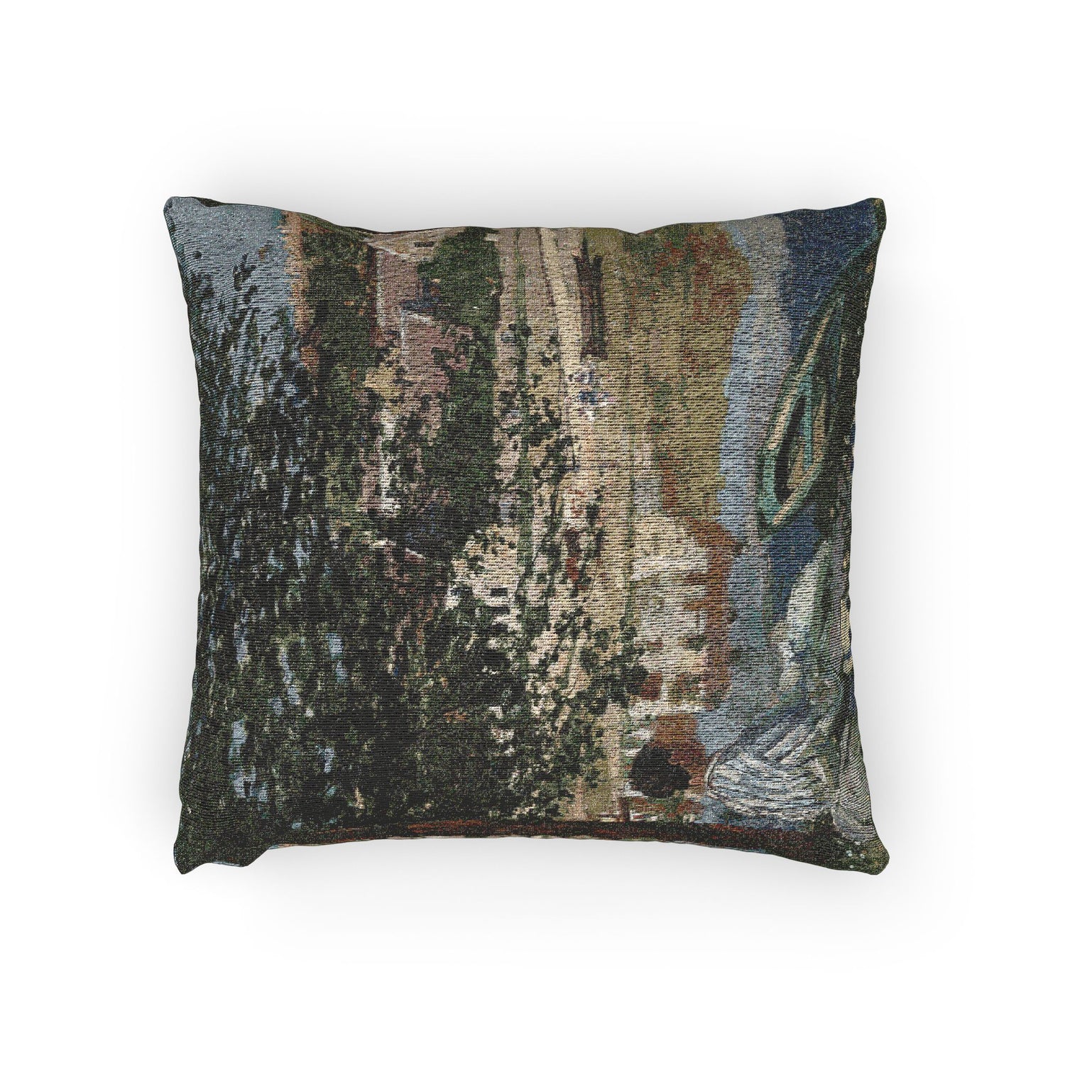 Claude Monet - On the Bank of the Seine, Bennecourt | Woven Pillow