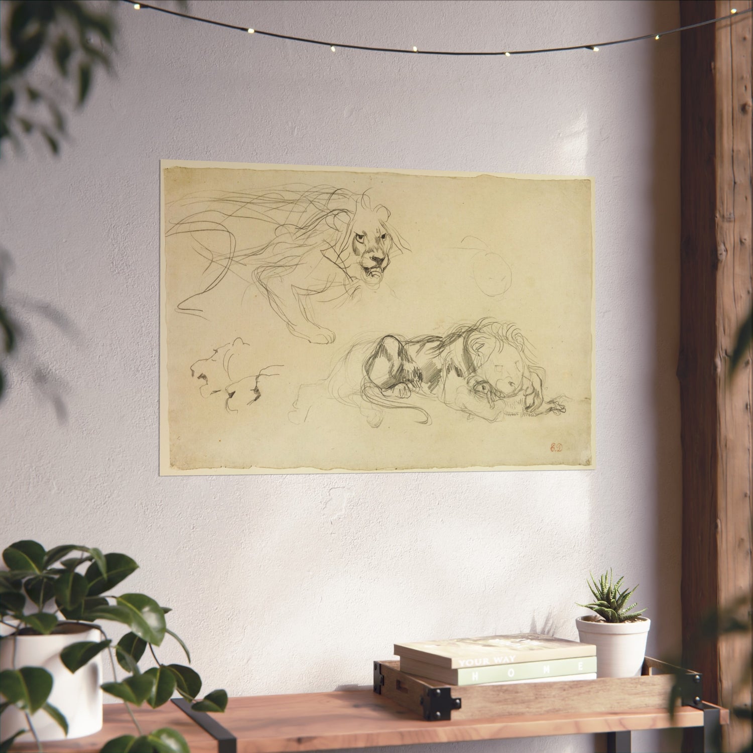 Studies of Lions - Eugène Delacroix Fine Art Poster
