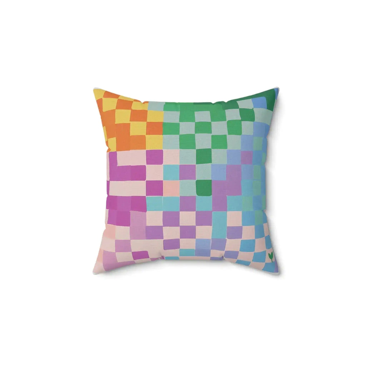 Pixel Bloom Mosaic Throw Pillow