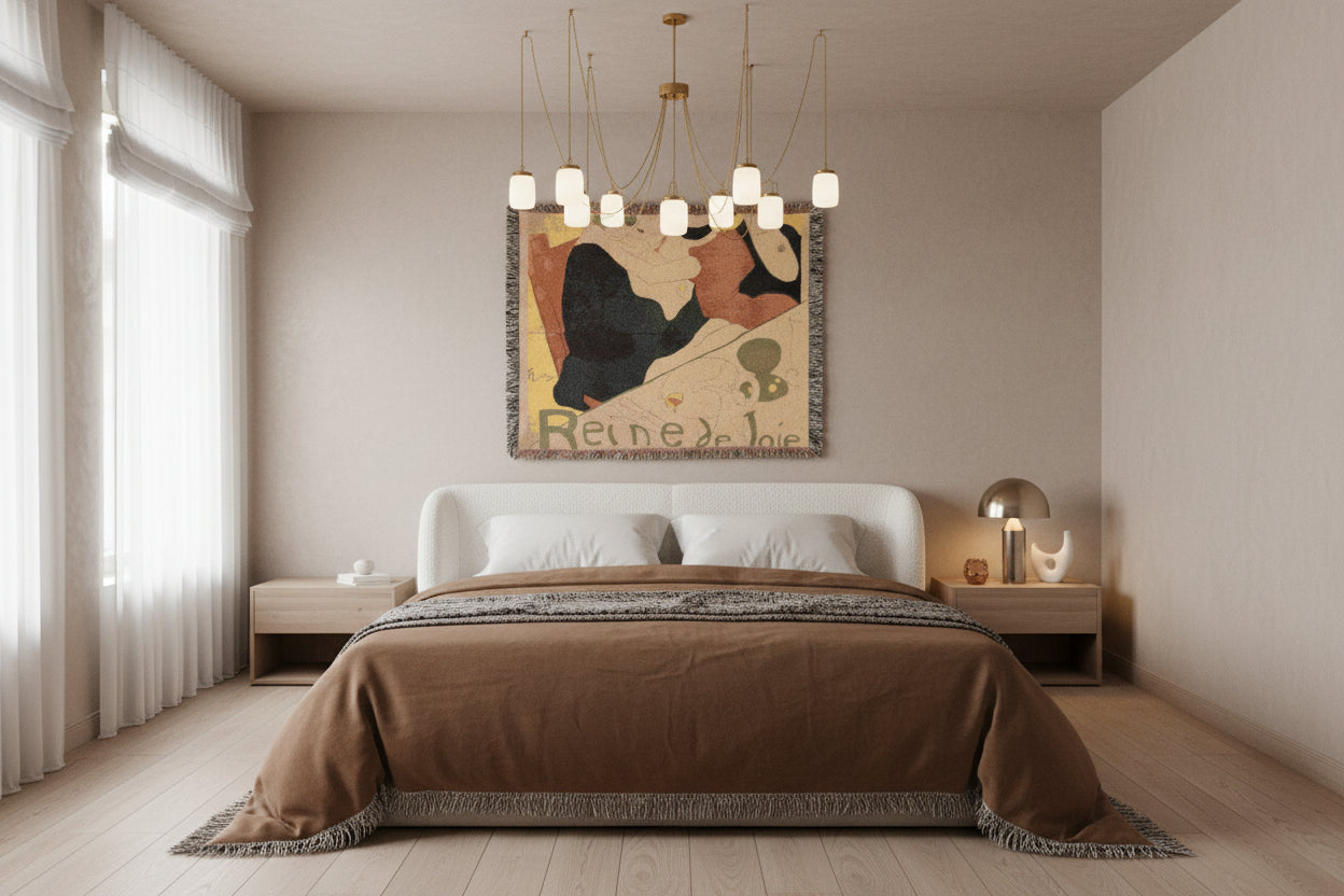 Reine de Joie - Henri de Toulouse-Lautrec Tapestry Blanket