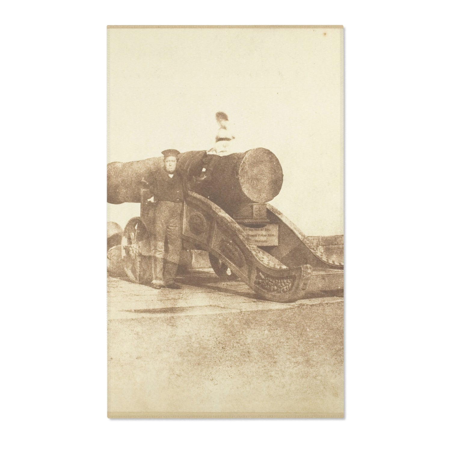 The Cannon 'Mons Meg' at Edinburgh Castle - David Octavius Hill Area Rug