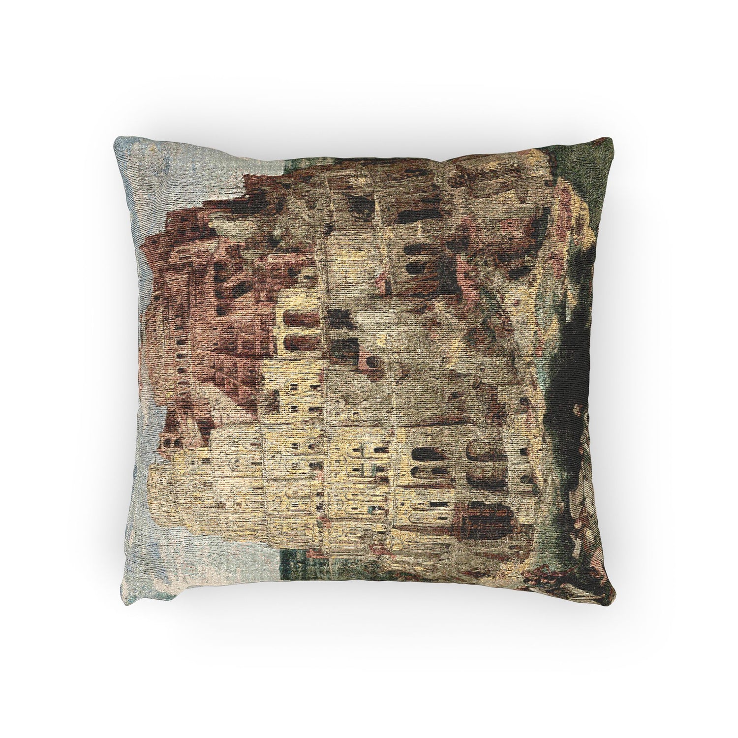 Pieter Bruegel the Elder - The Tower of Babel (Vienna) - Google Art Project - edited | Woven Pillow