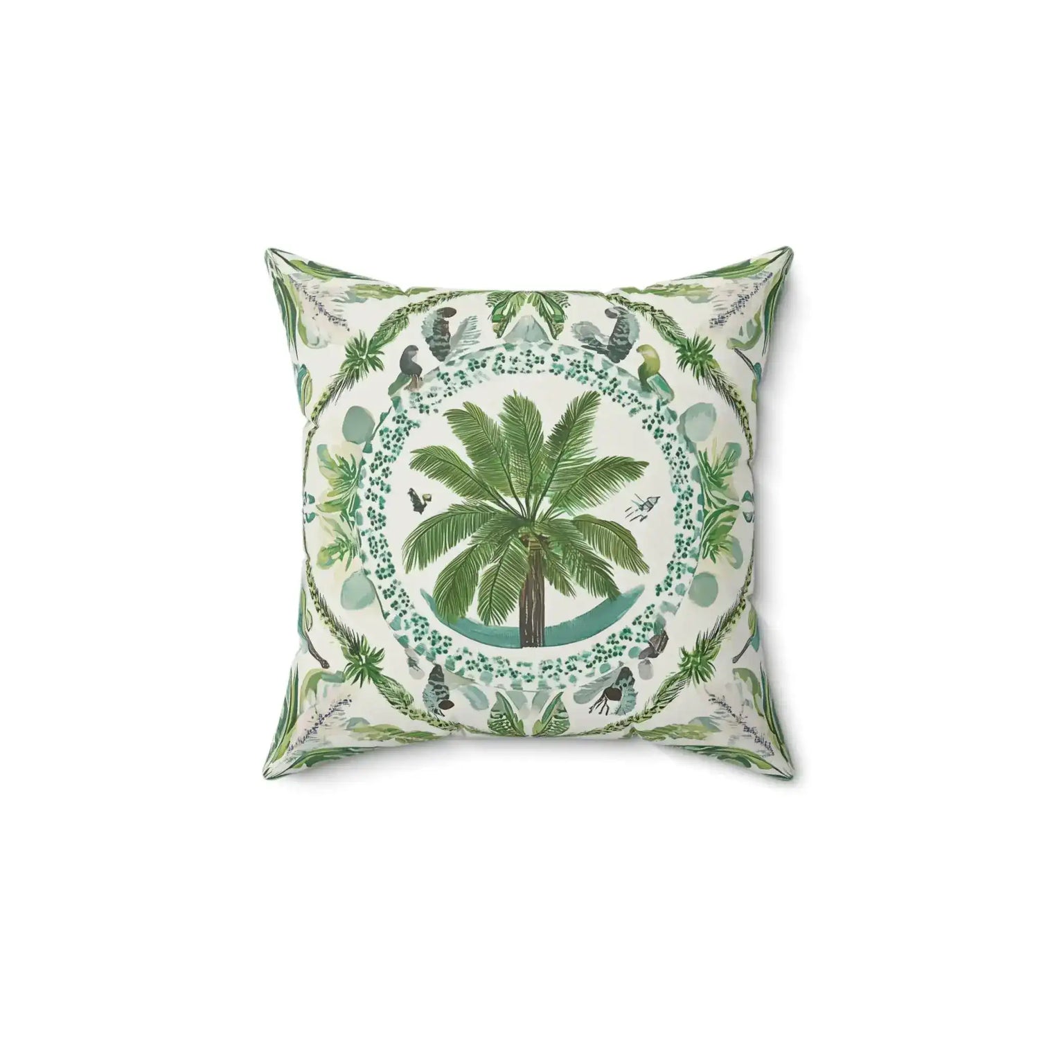 Tropical Oasis Palm Throw Pillow