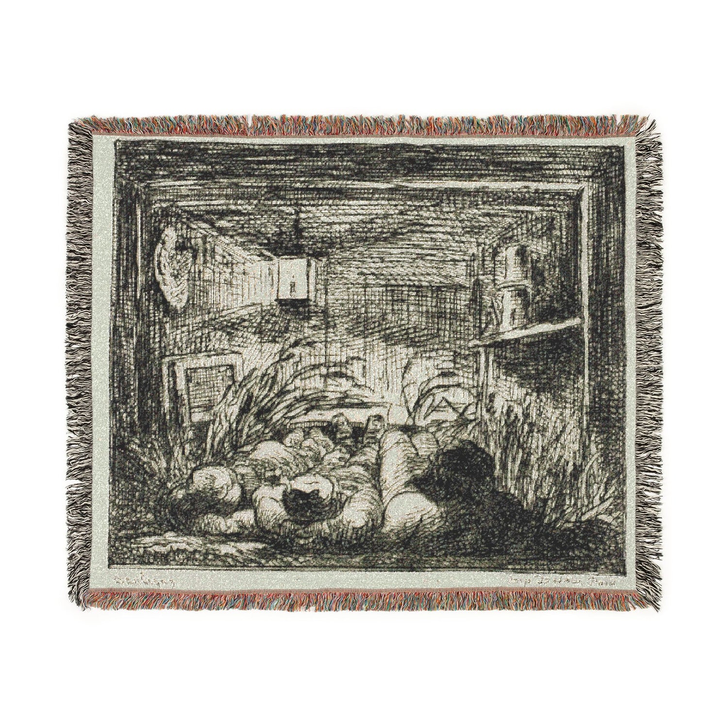Bedding Down on the Boat - Charles François Daubigny Tapestry Blanket