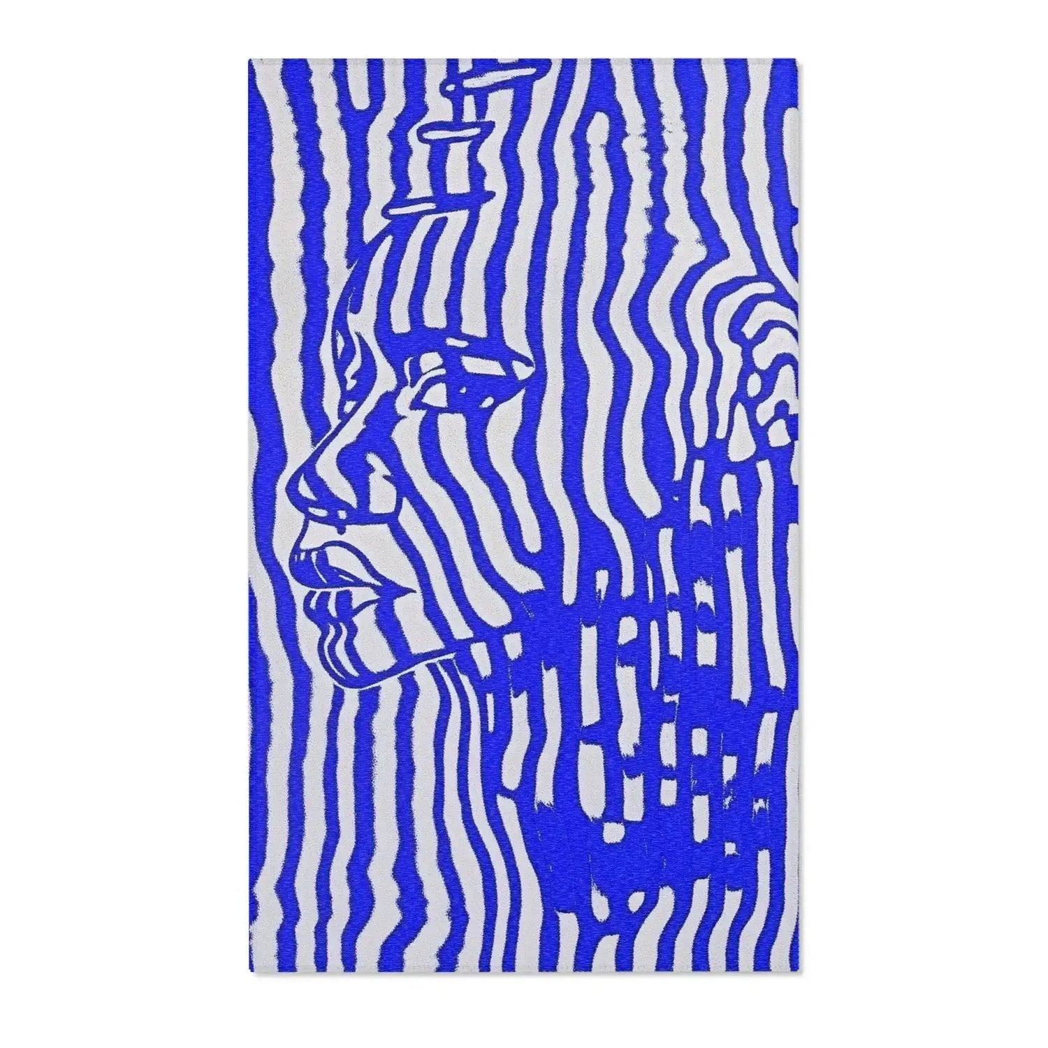 Modern Optical Portrait Accent Rug