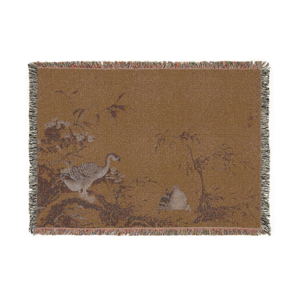 041_geese-on-a-riverbank | Woven Tapestry Blanket - MAIA HOMES
