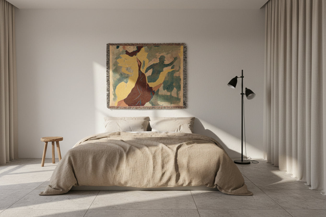 Ice Rink - Jules Chéret Tapestry Blanket