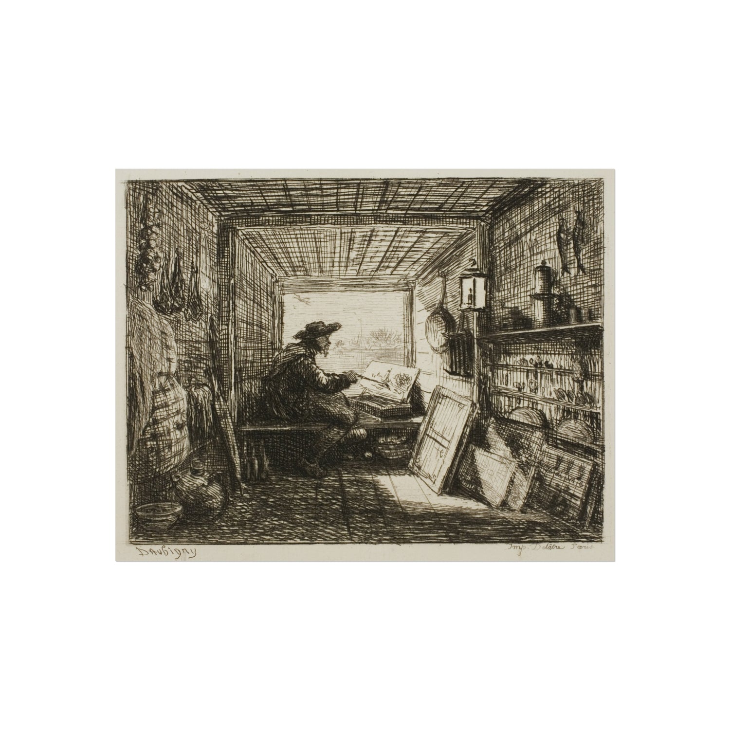 Charles François Daubigny - The Boat Studio, from The Boat Trip | Fine Art Poster