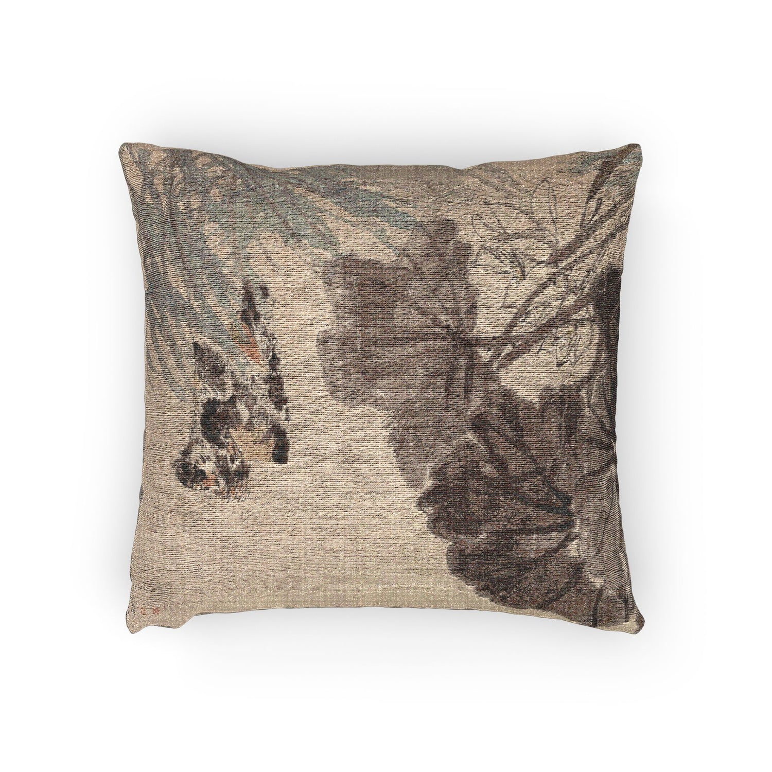 032_mandarin-ducks-and-lotus | Woven Pillow - MAIA HOMES