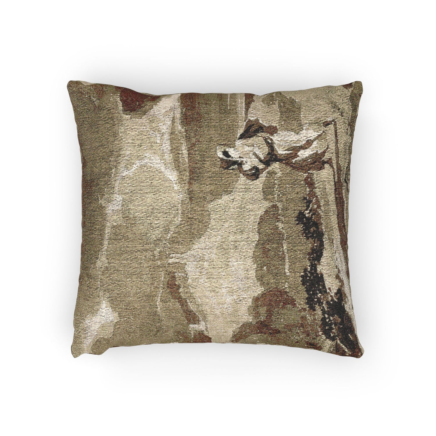 John Constable - Woman with Baby Fleeing Across Moors | Woven Pillow