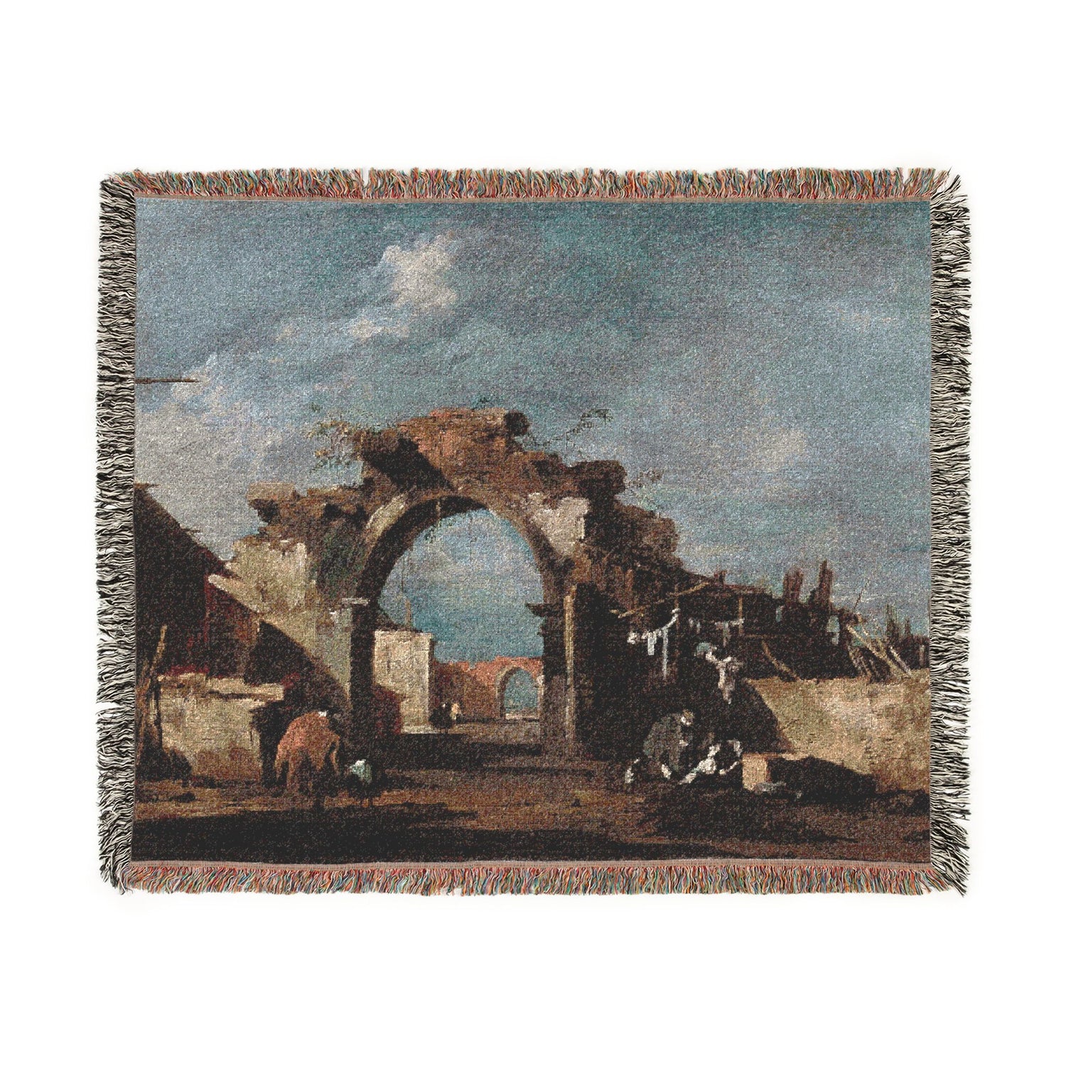 Ruined Archway - Francesco Guardi Tapestry Blanket